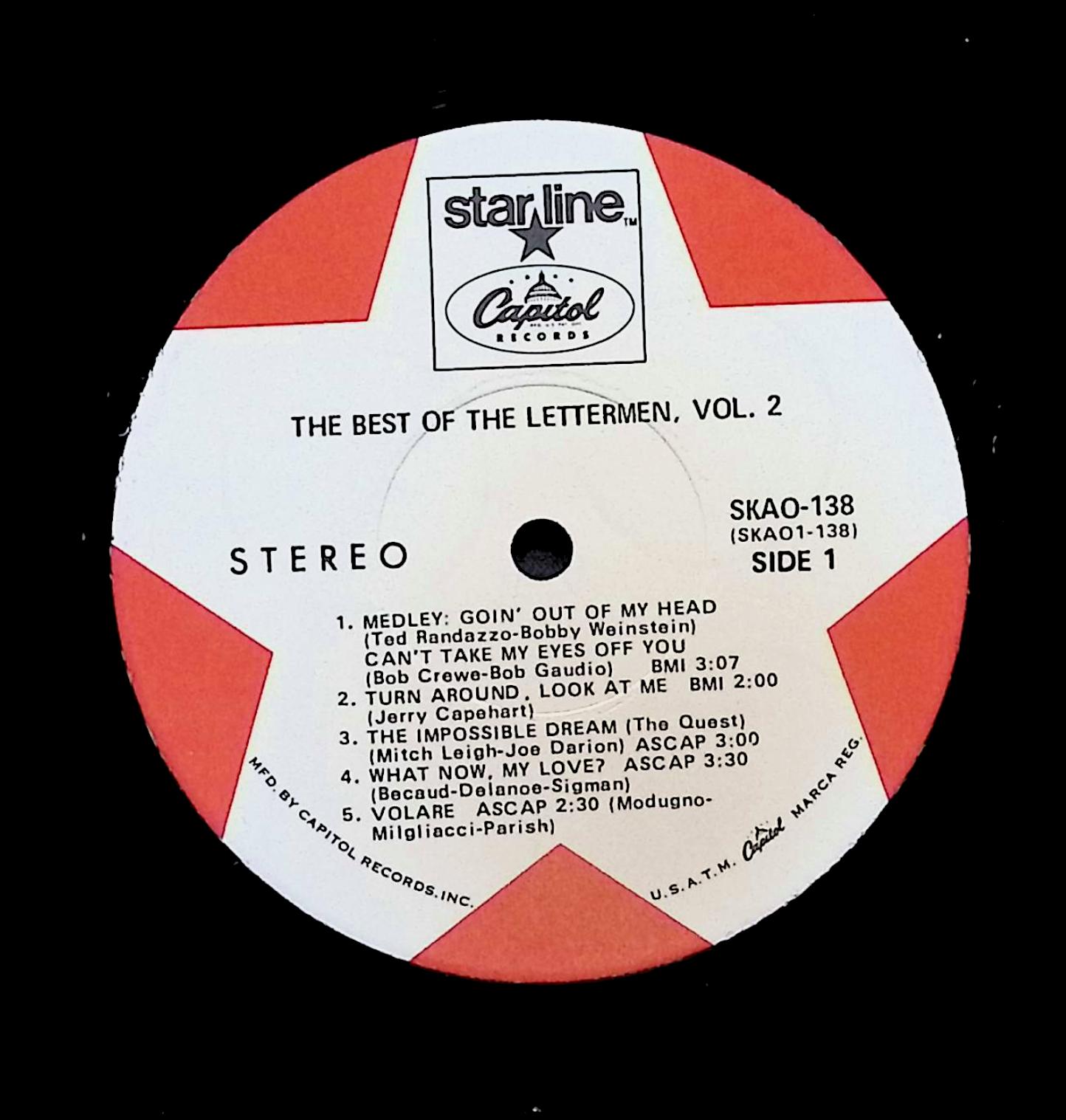 The Lettermen The Best Of The Lettermen Vol. 2 12" LP 1969 SKAO 138 Pop — image 2
