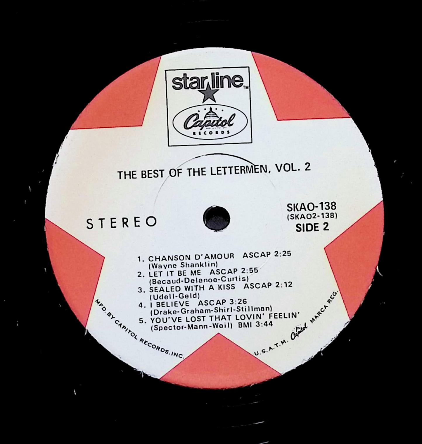 The Lettermen The Best Of The Lettermen Vol. 2 12" LP 1969 SKAO 138 Pop — image 4