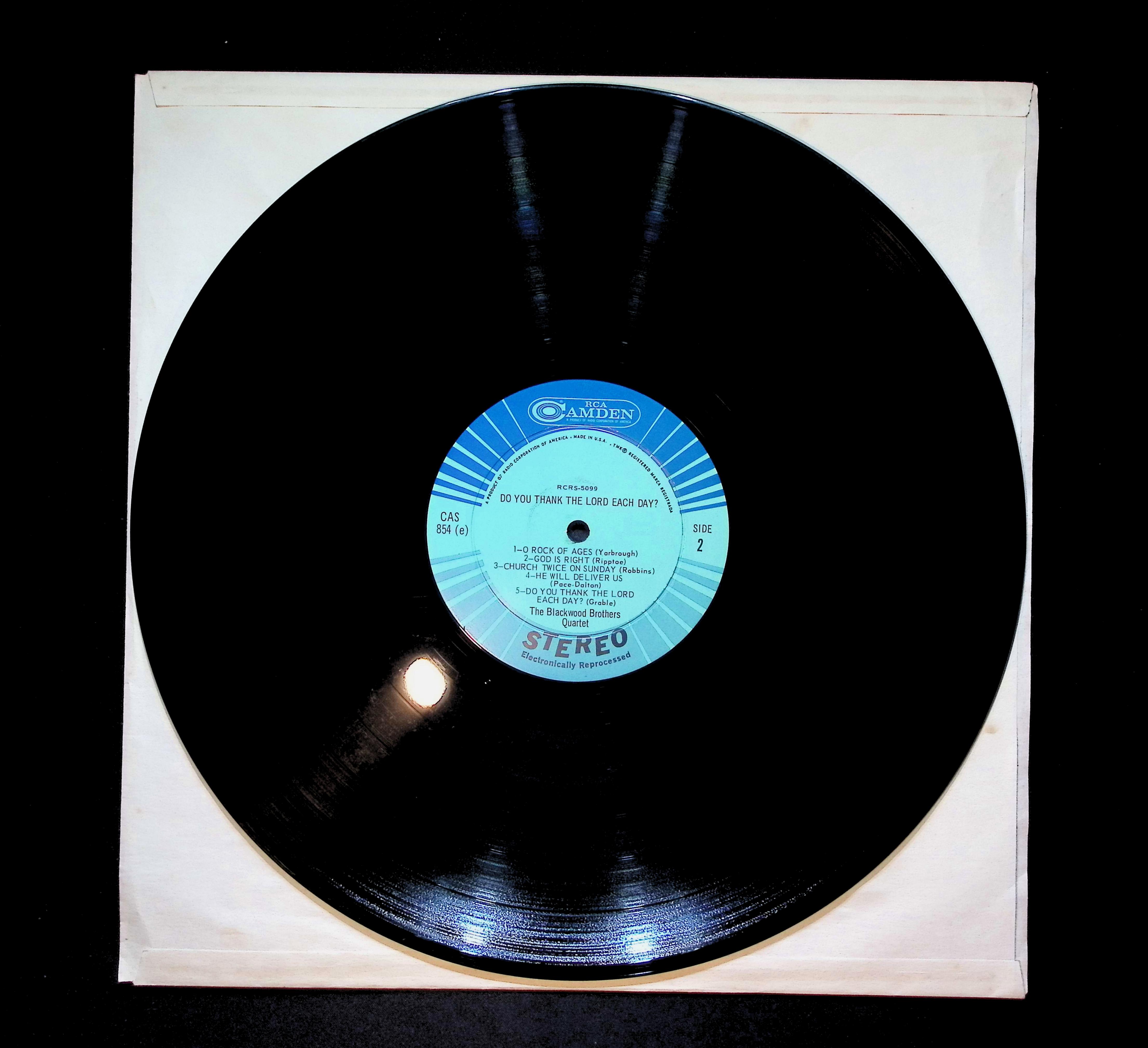 The Blackwood Brothers Quartet Do You Thank The Lord Each Day? 12" LP 1965 CAS-854(e) Folk, World, & Country — image 5