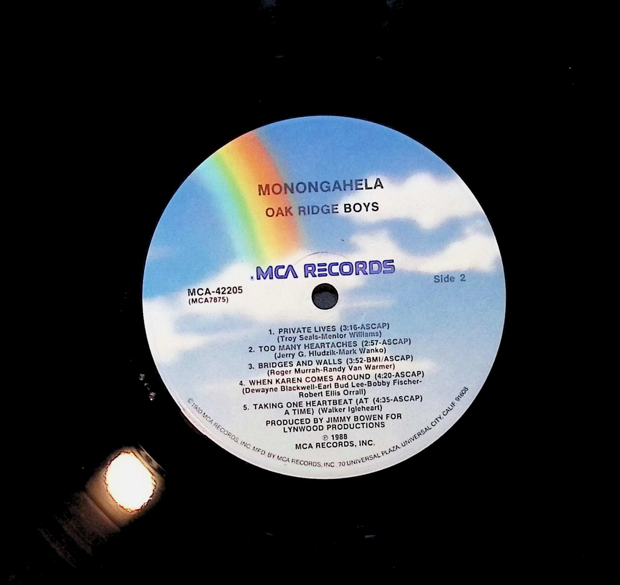 The Oak Ridge Boys Monongahela 12" LP 1988 MCA-42205 Folk, World, & Country — image 2