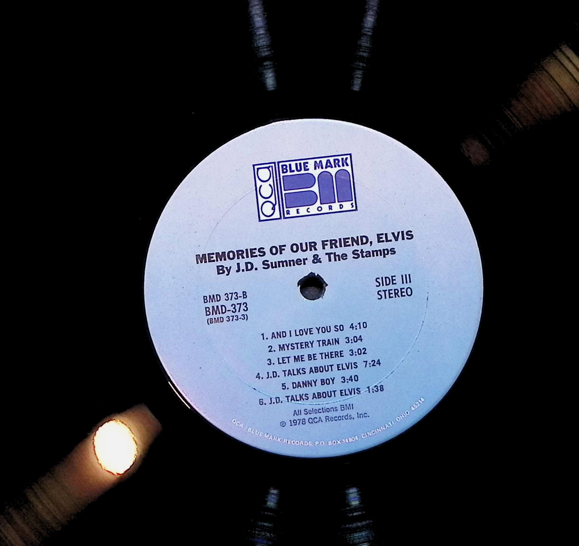 J.D. Sumner & The Stamps Memories Of Our Friend Elvis 12" LP Unknown Era BMD 373 Rock — image 2
