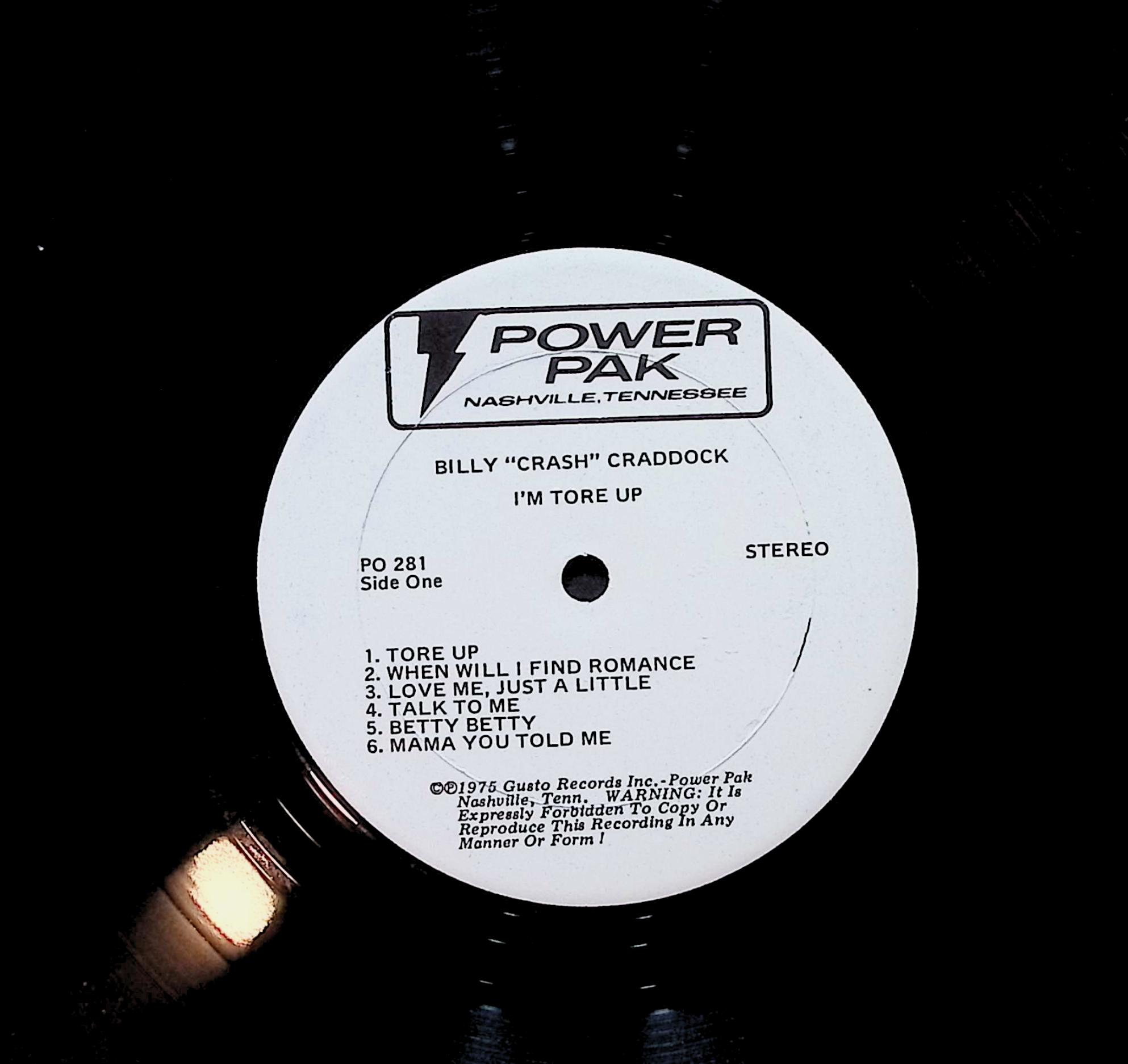 Billy 'Crash' Craddock I'm Tore Up 12" LP 1975 PO-281 Rock — image 4