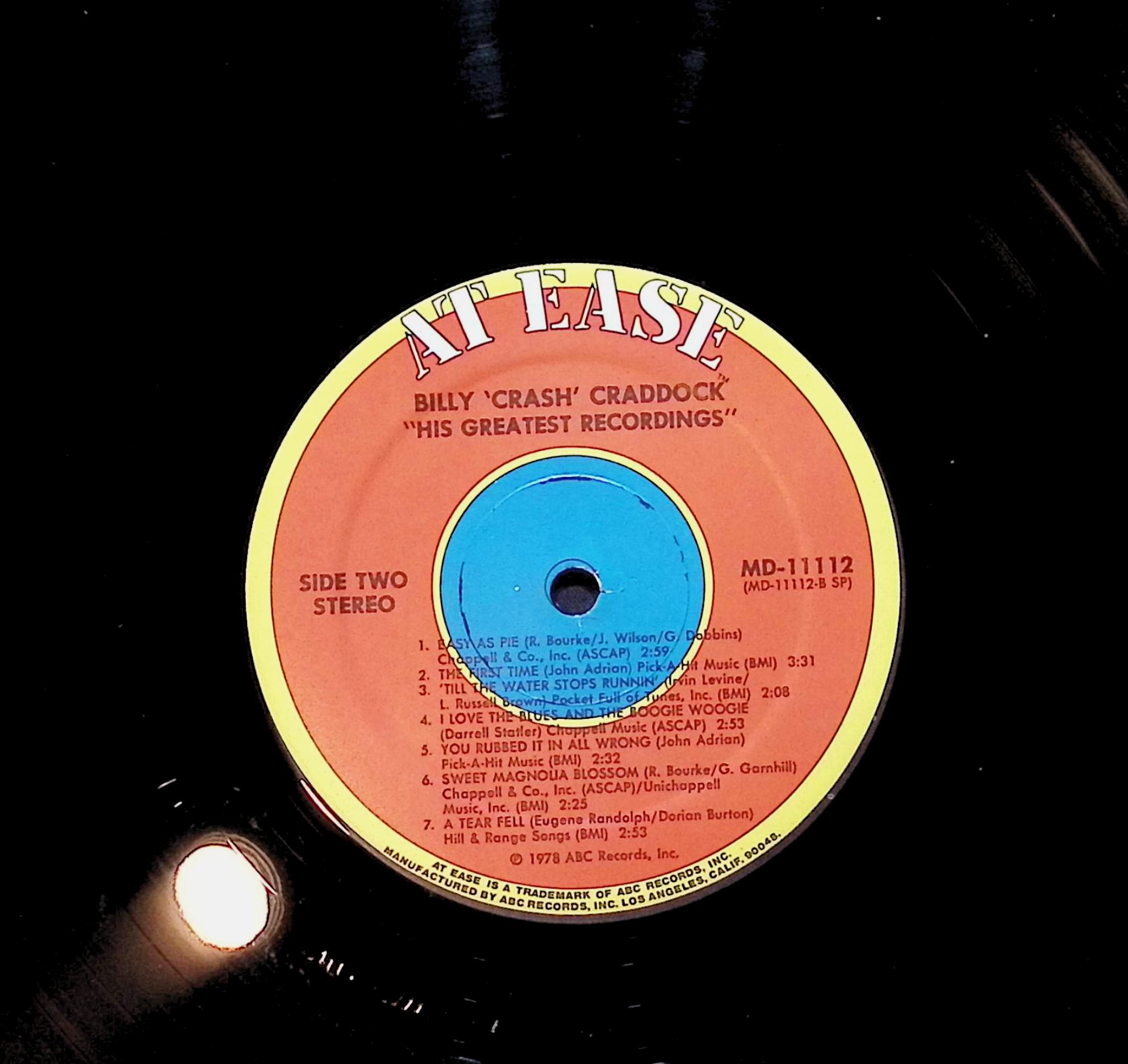 Billy 'Crash' Craddock His Greatest Recordings 12" LP 1978 MD 11112 Folk, World, & Country — image 4