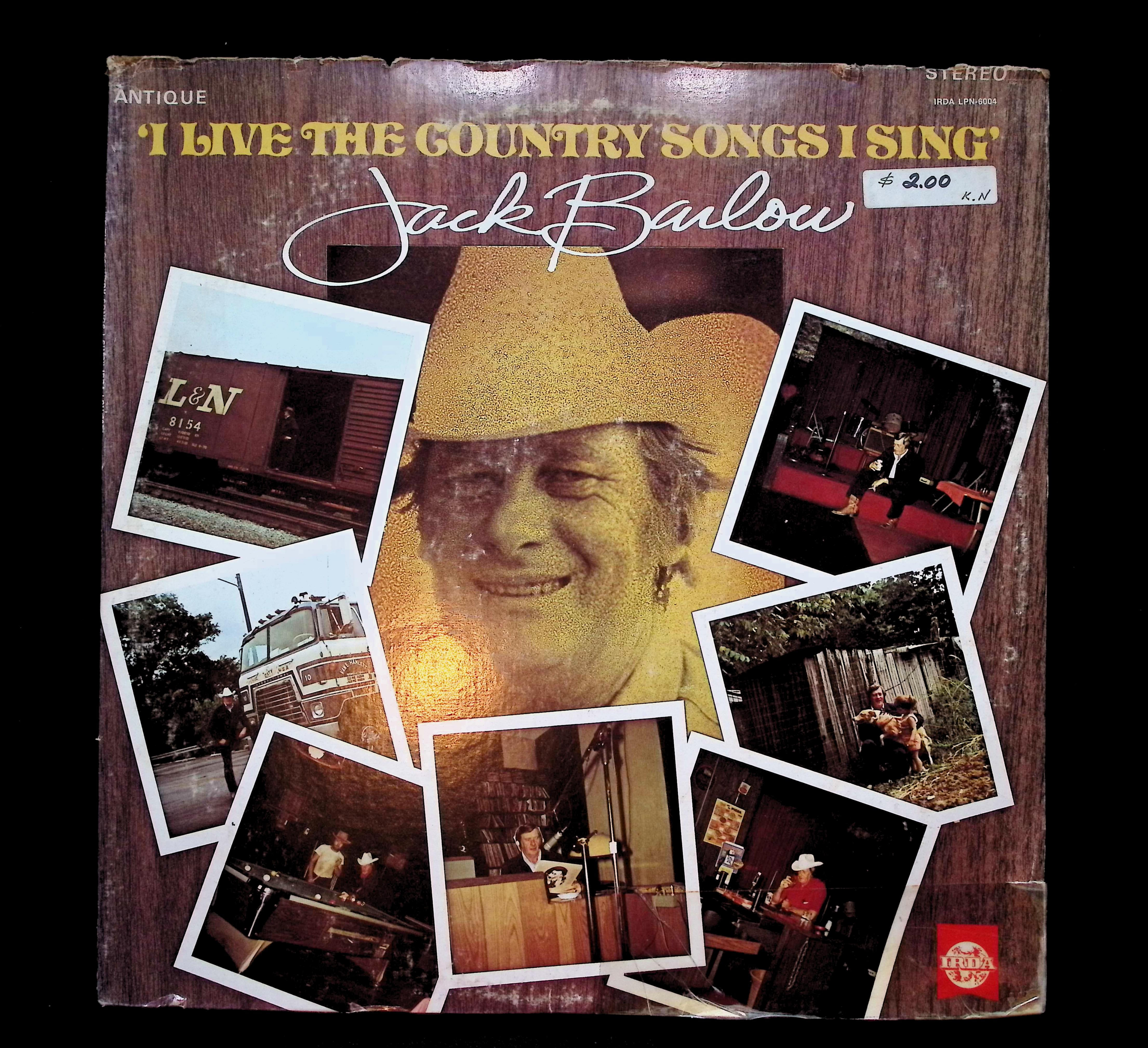 Jack Barlow I Live The Country Songs I Sing 12" LP 1975 IRDA LPN-6004 Folk, World, & Country