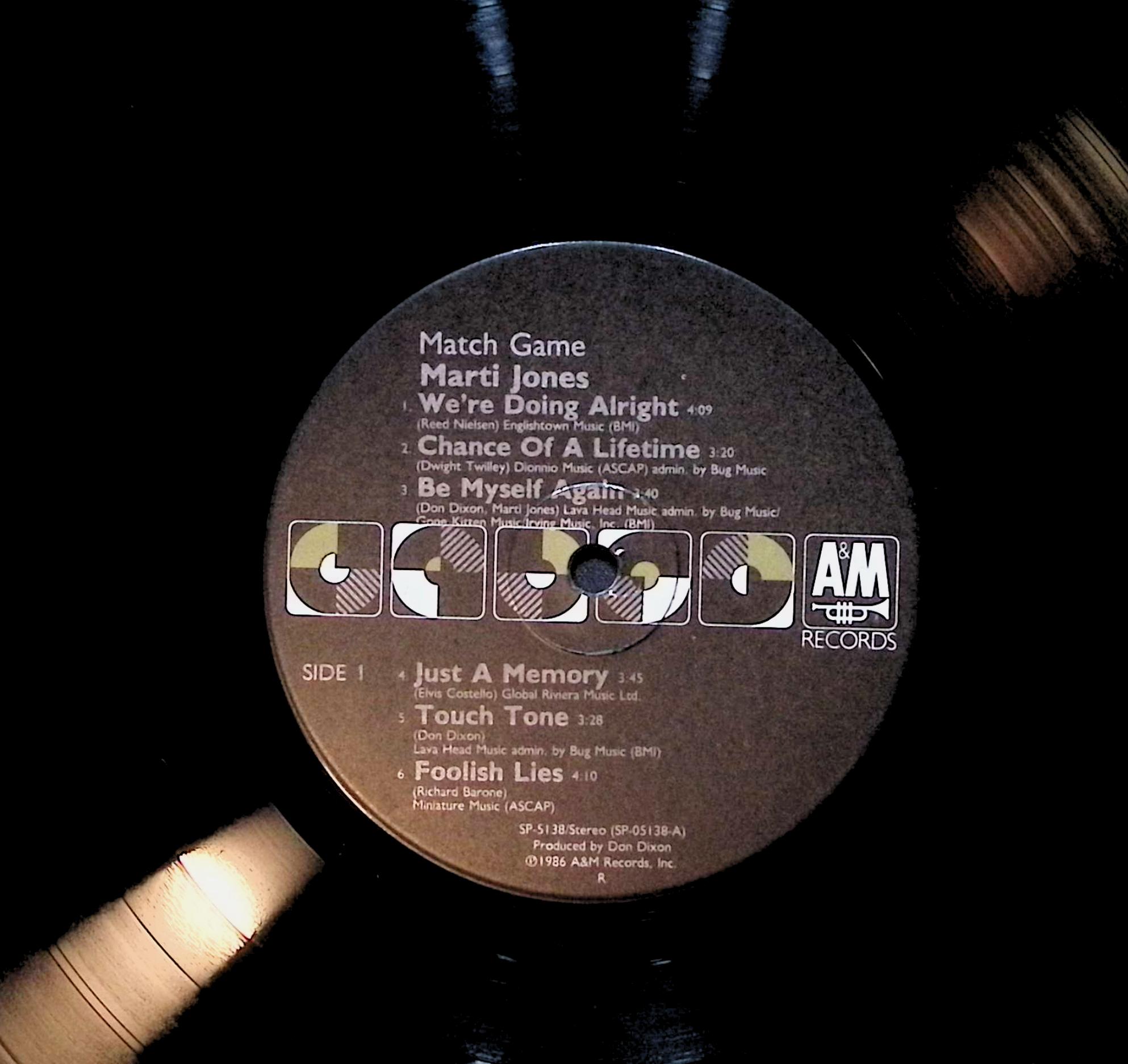 Marti Jones Match Game 12" LP 1986 SP-5138 Rock — image 2