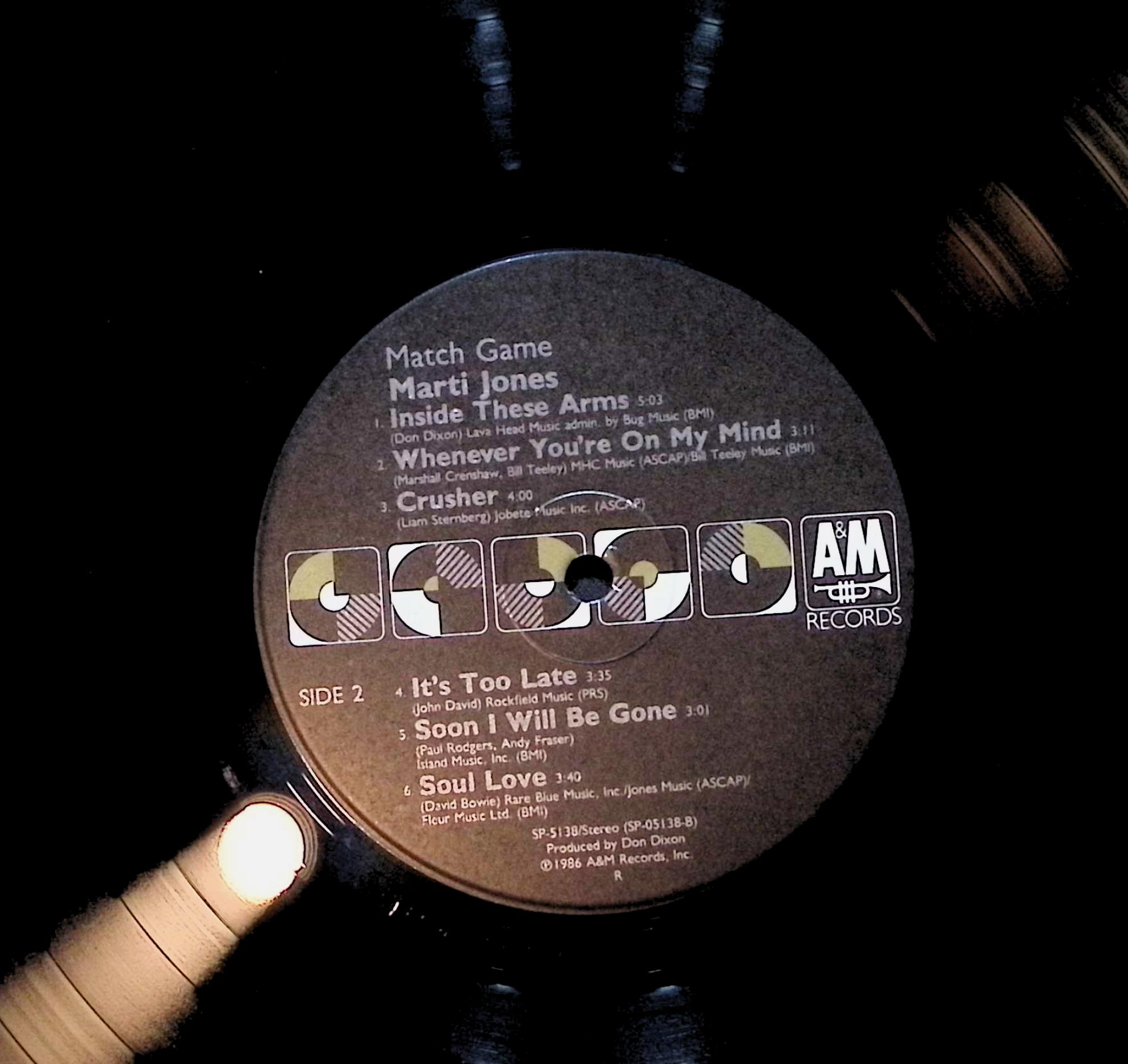 Marti Jones Match Game 12" LP 1986 SP-5138 Rock — image 4