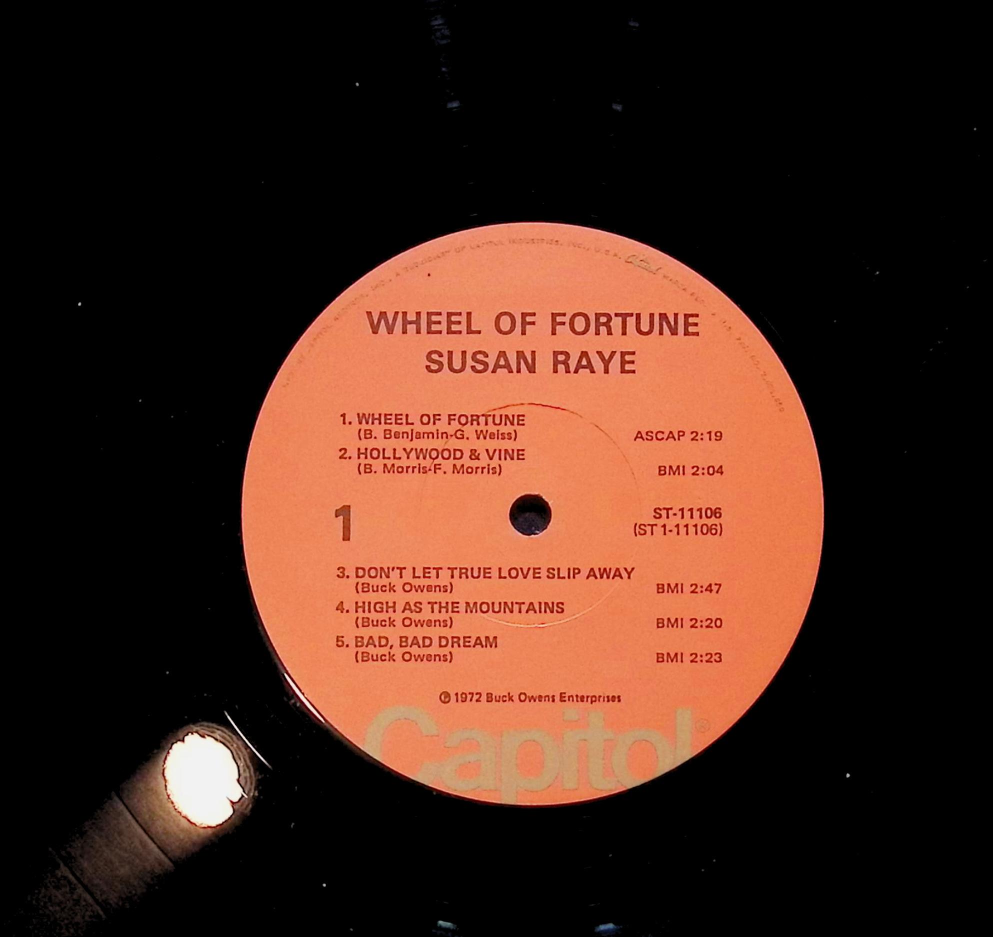 Susan Raye Wheel Of Fortune 12" LP 1972 ST-11106 Folk, World, & Country — image 2