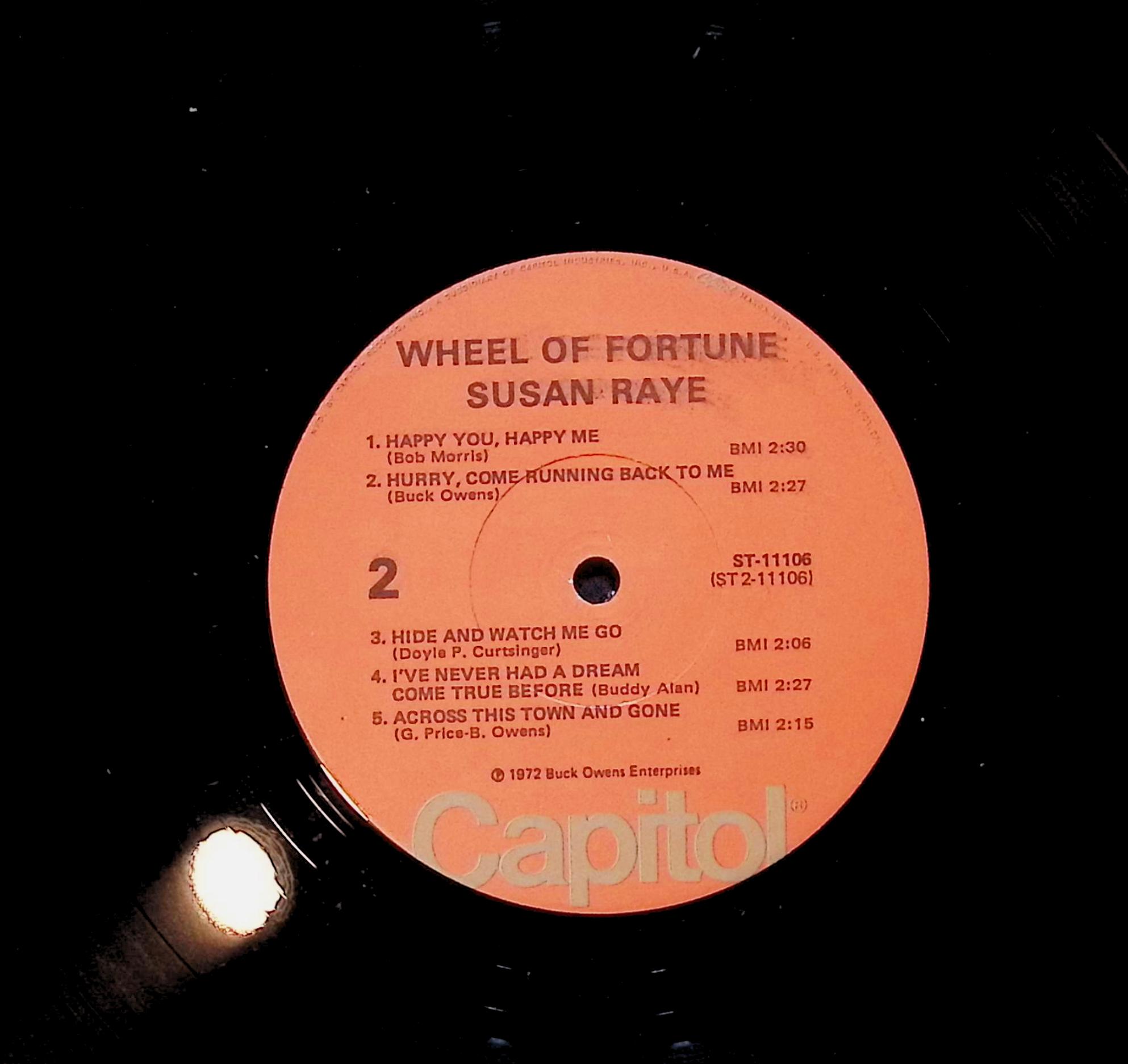 Susan Raye Wheel Of Fortune 12" LP 1972 ST-11106 Folk, World, & Country — image 4