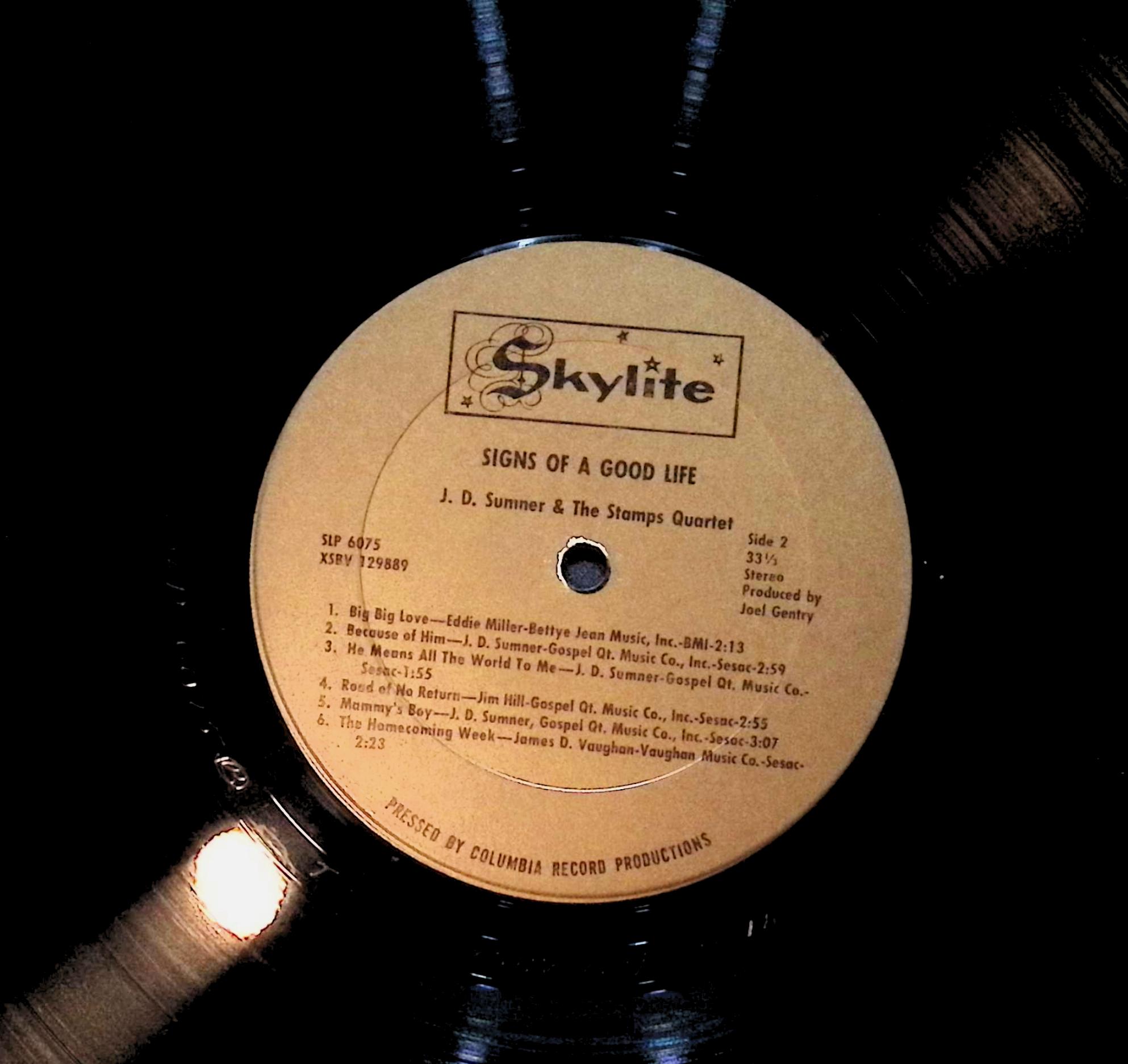 J.D. Sumner & The Stamps Signs Of A Good Life 12" LP 0 Skylite Folk, World, & Country — image 2
