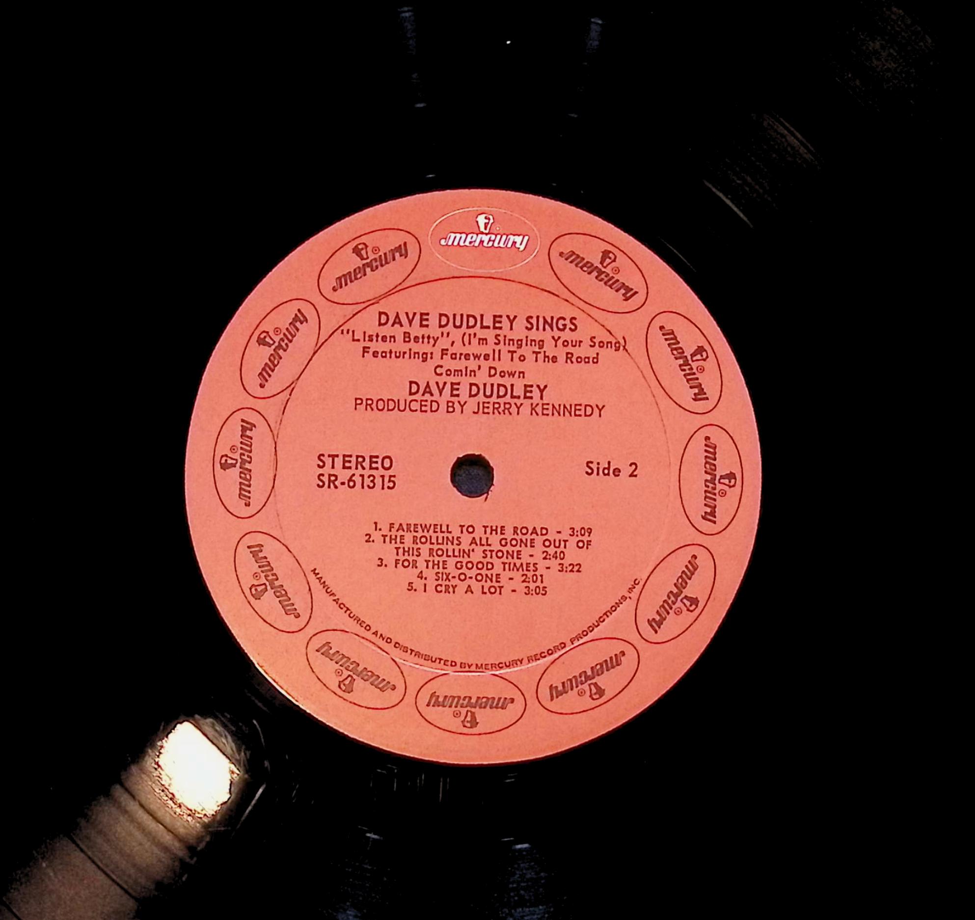 Dave Dudley Dave Dudley Sings "Listen Betty, I'm Singing Your Song" 12" LP 1971 SR 61315 Country — image 2