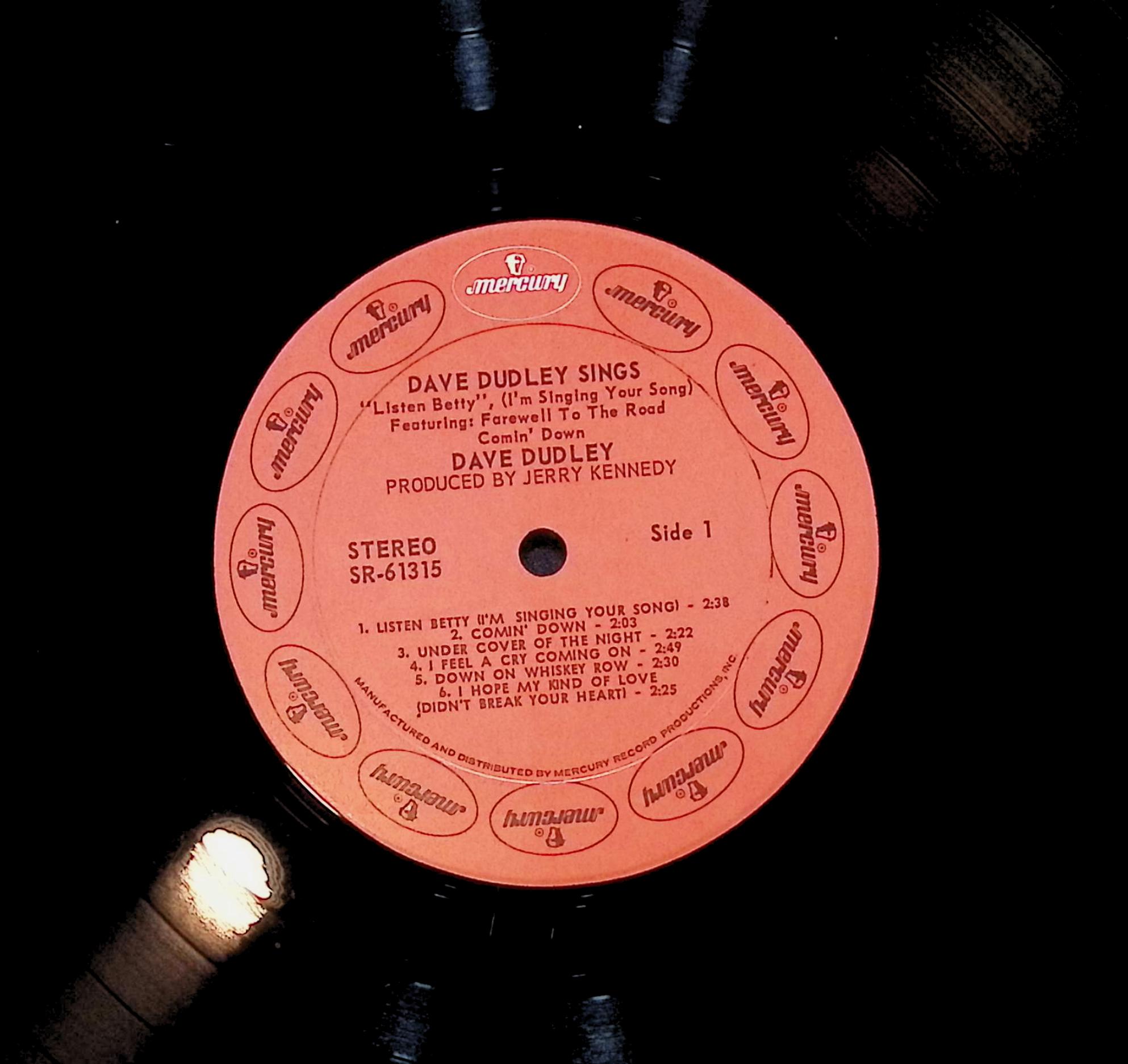 Dave Dudley Dave Dudley Sings "Listen Betty, I'm Singing Your Song" 12" LP 1971 SR 61315 Country — image 4