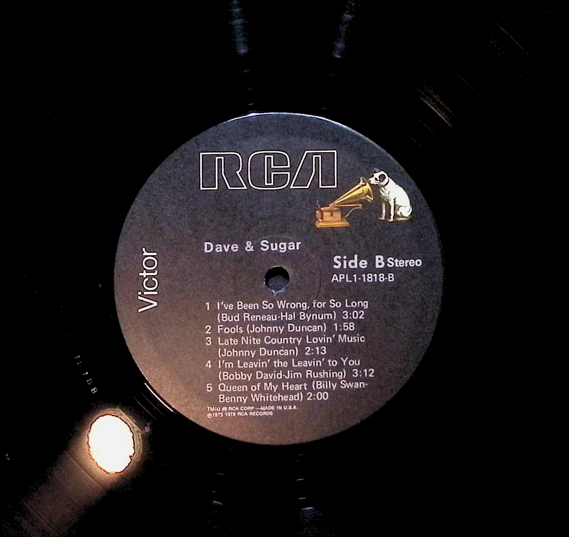 Dave And Sugar Dave & Sugar 12" LP 1976 APL1-1818 Folk, World, & Country — image 2