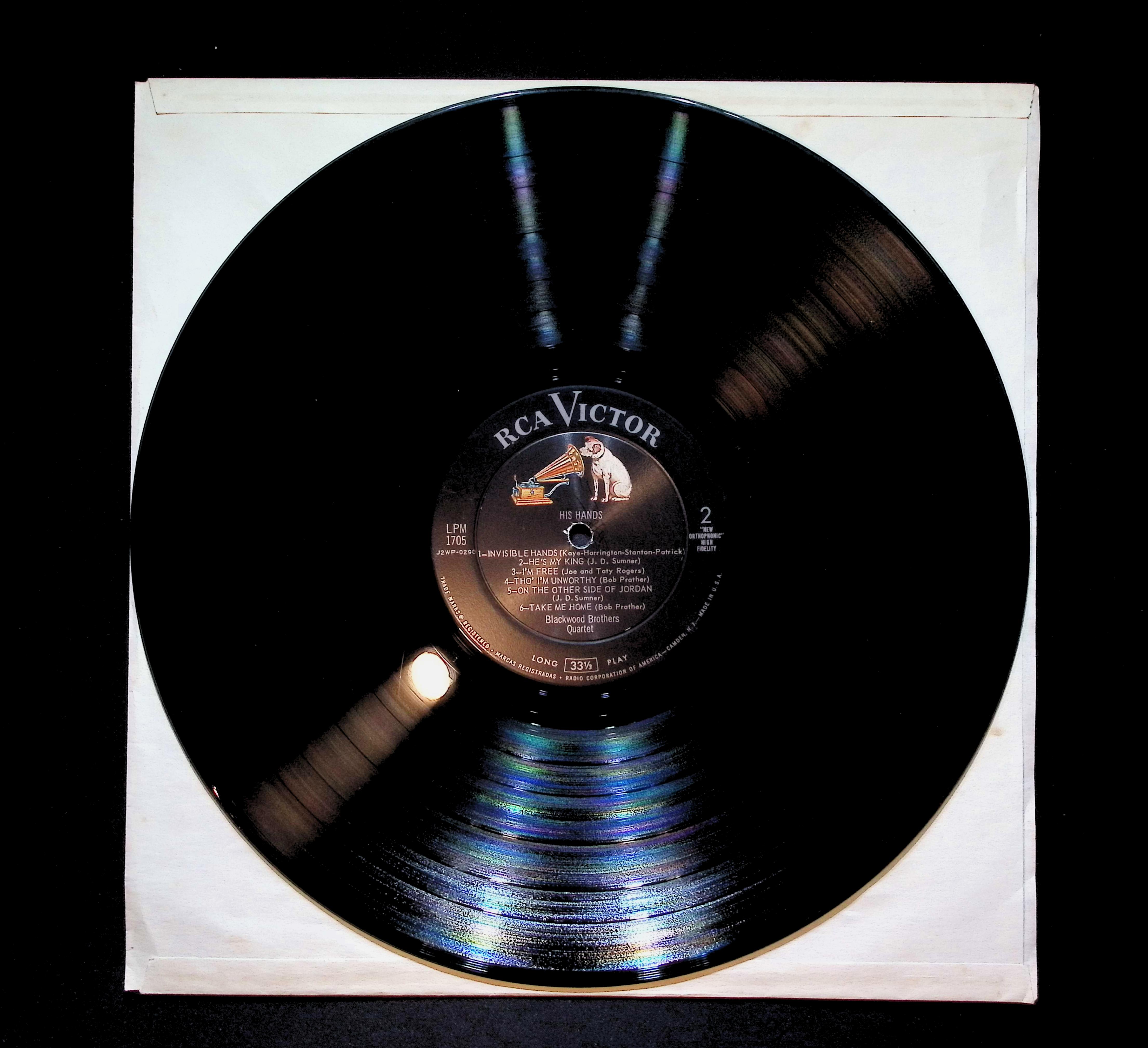 The Blackwood Brothers Quartet His Hands 12" LP 1958 LPM-1705 Folk, World, & Country — image 3