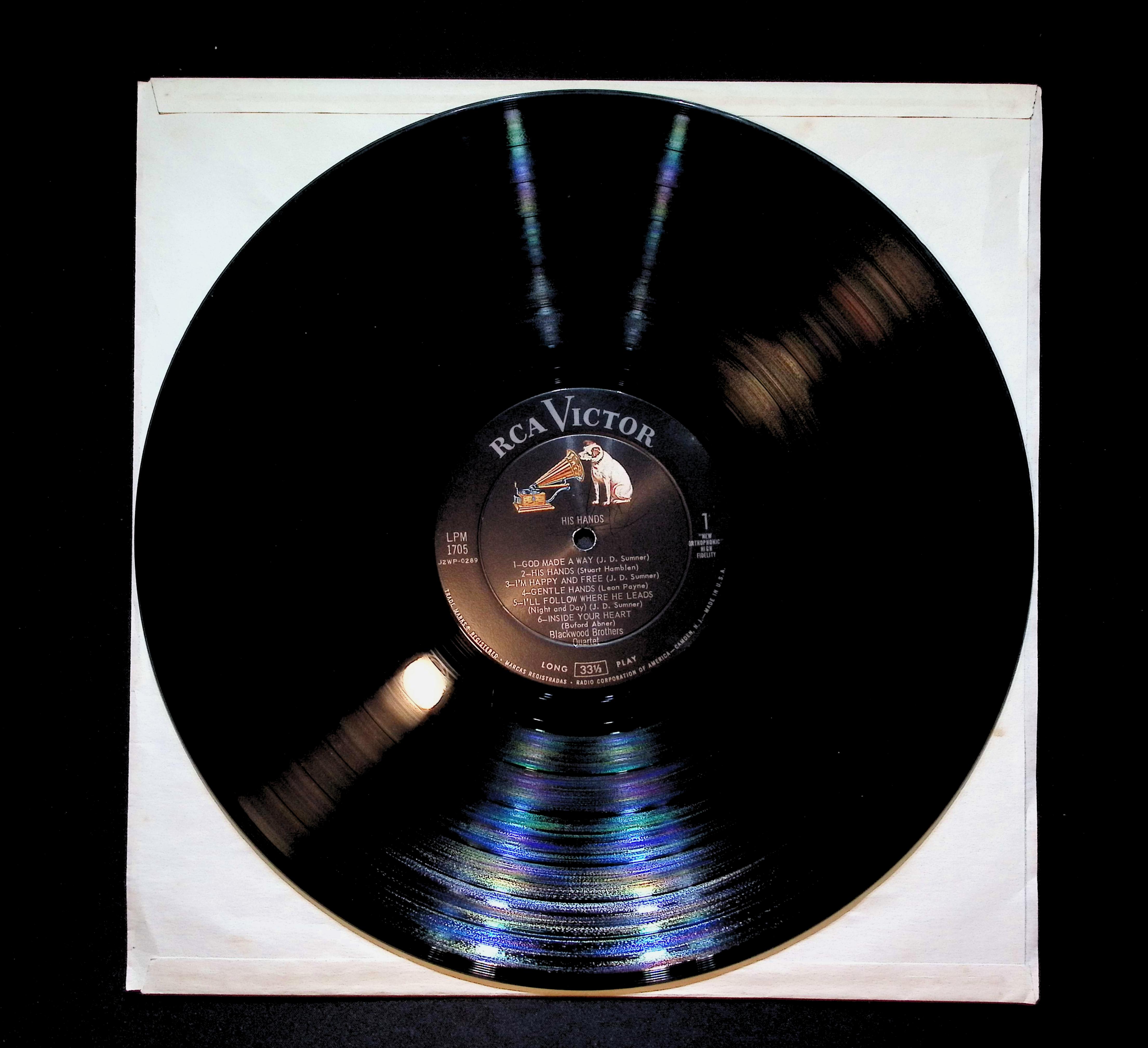 The Blackwood Brothers Quartet His Hands 12" LP 1958 LPM-1705 Folk, World, & Country — image 5