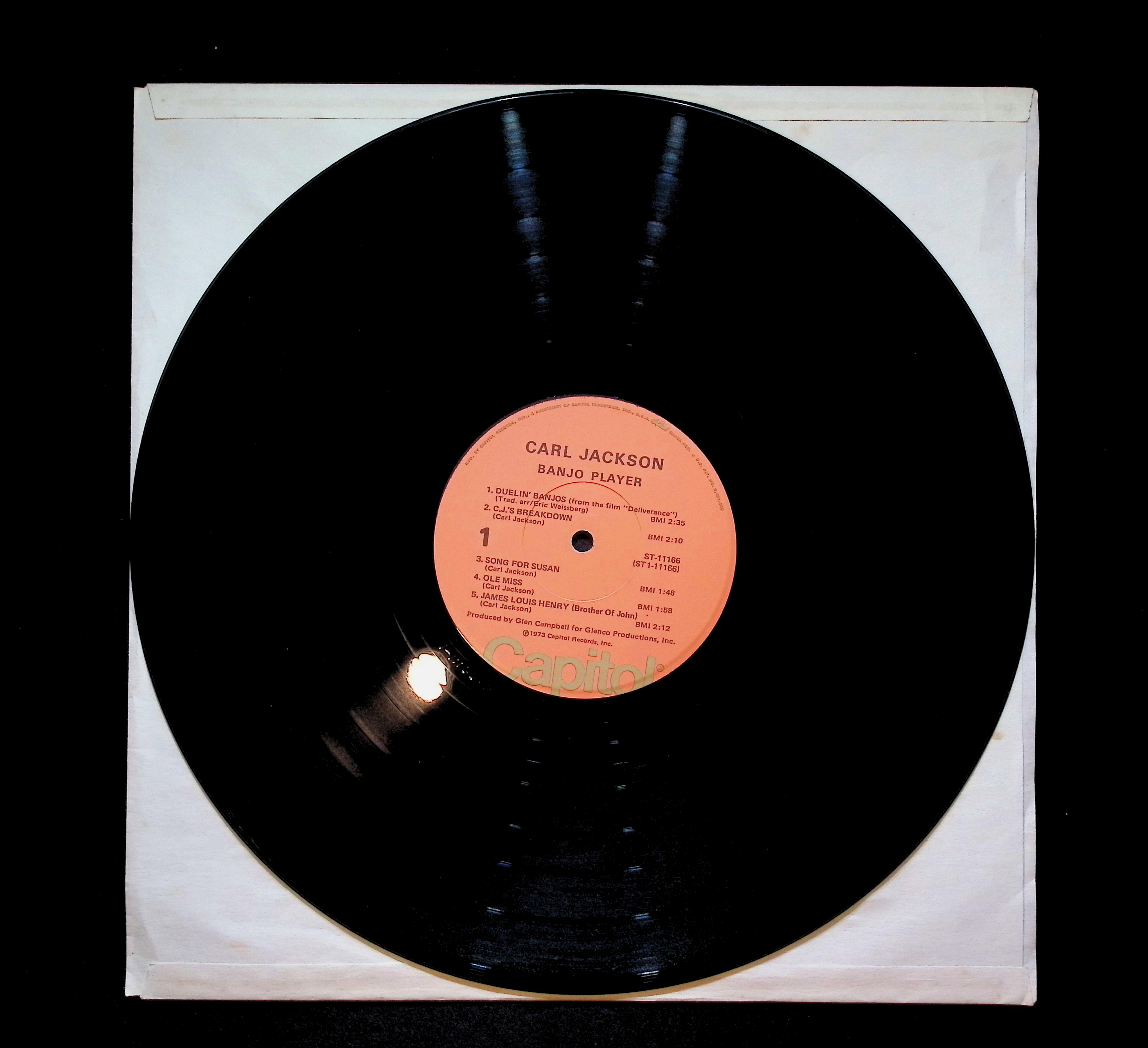 Carl Jackson Banjo Player 12" LP 1973 E-ST 11166 Folk, World, & Country — image 3
