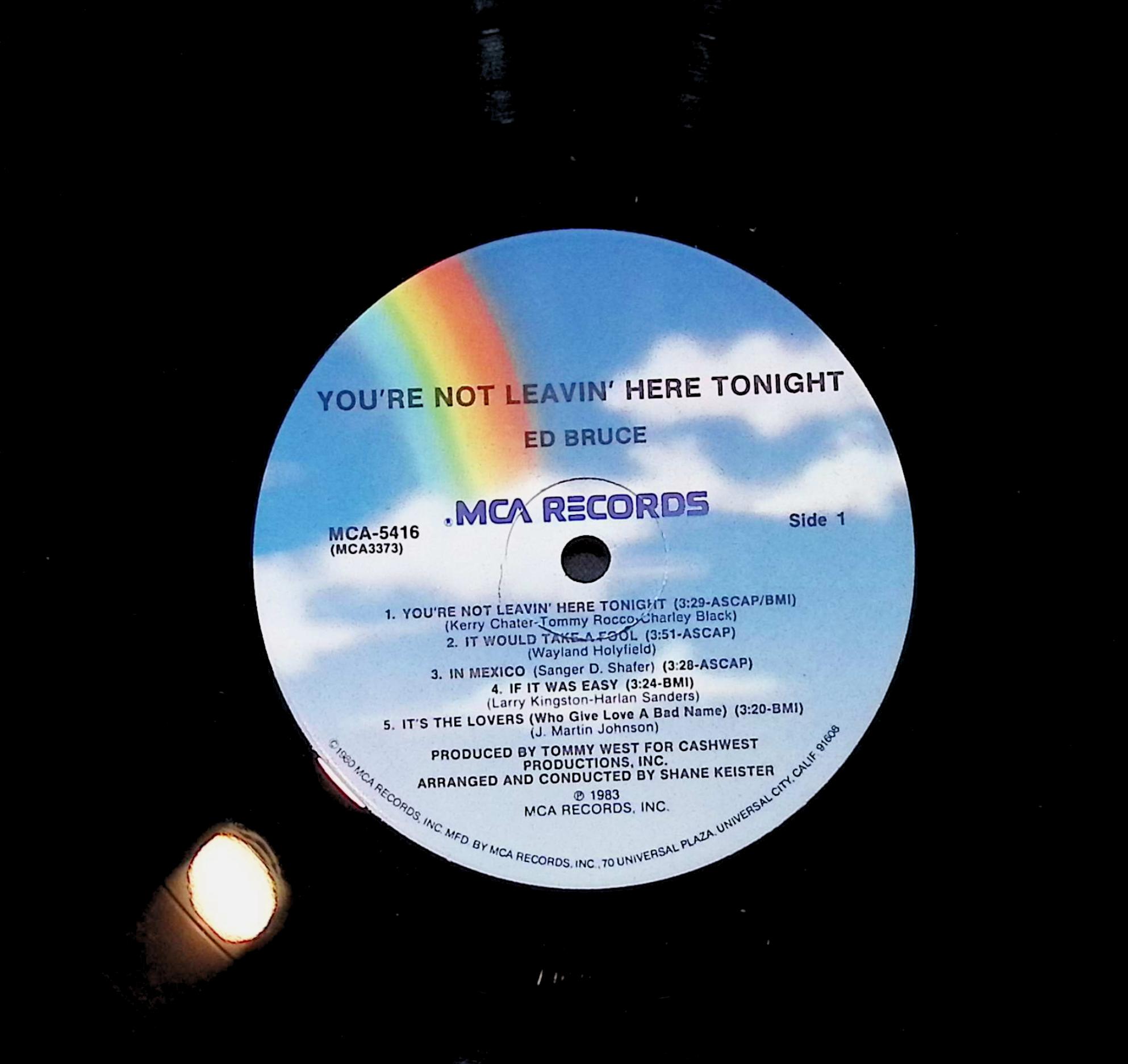 Ed Bruce You're Not Leavin' Here Tonight 12" LP 1983 MCA-5416 Folk, World, & Country — image 4