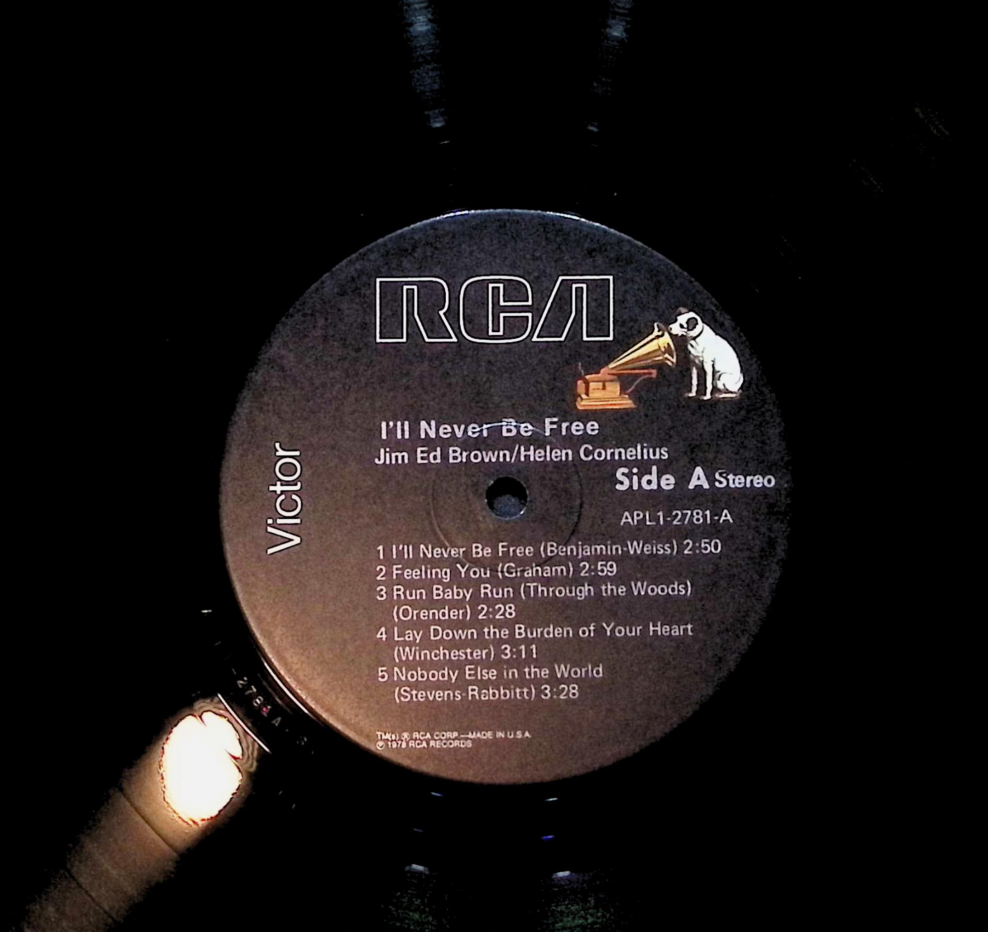 Jim Ed Brown & Helen Cornelius I'll Never Be Free 12" LP 1978 APL1-2781 Folk, World, & Country — image 2