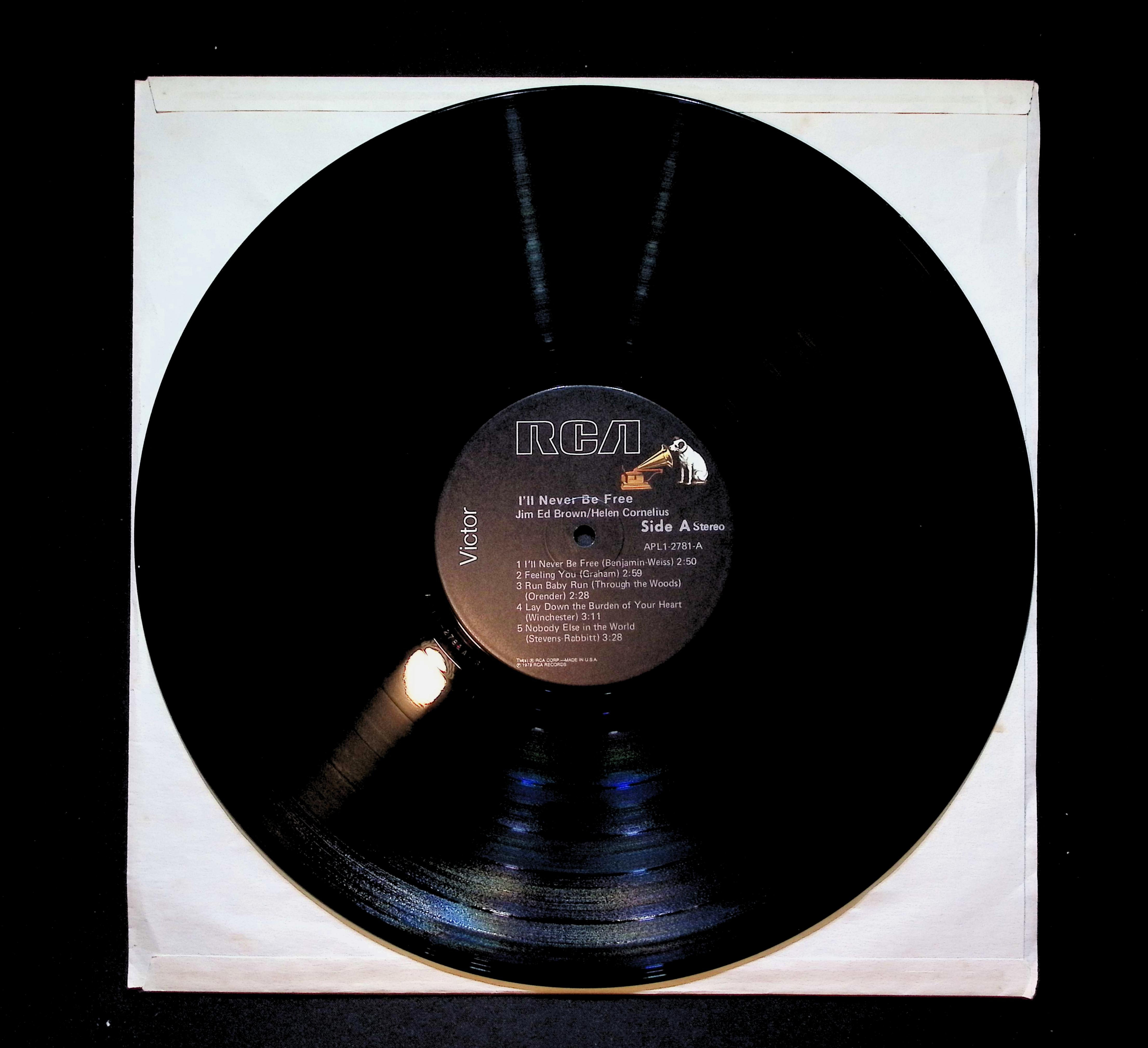 Jim Ed Brown & Helen Cornelius I'll Never Be Free 12" LP 1978 APL1-2781 Folk, World, & Country — image 3