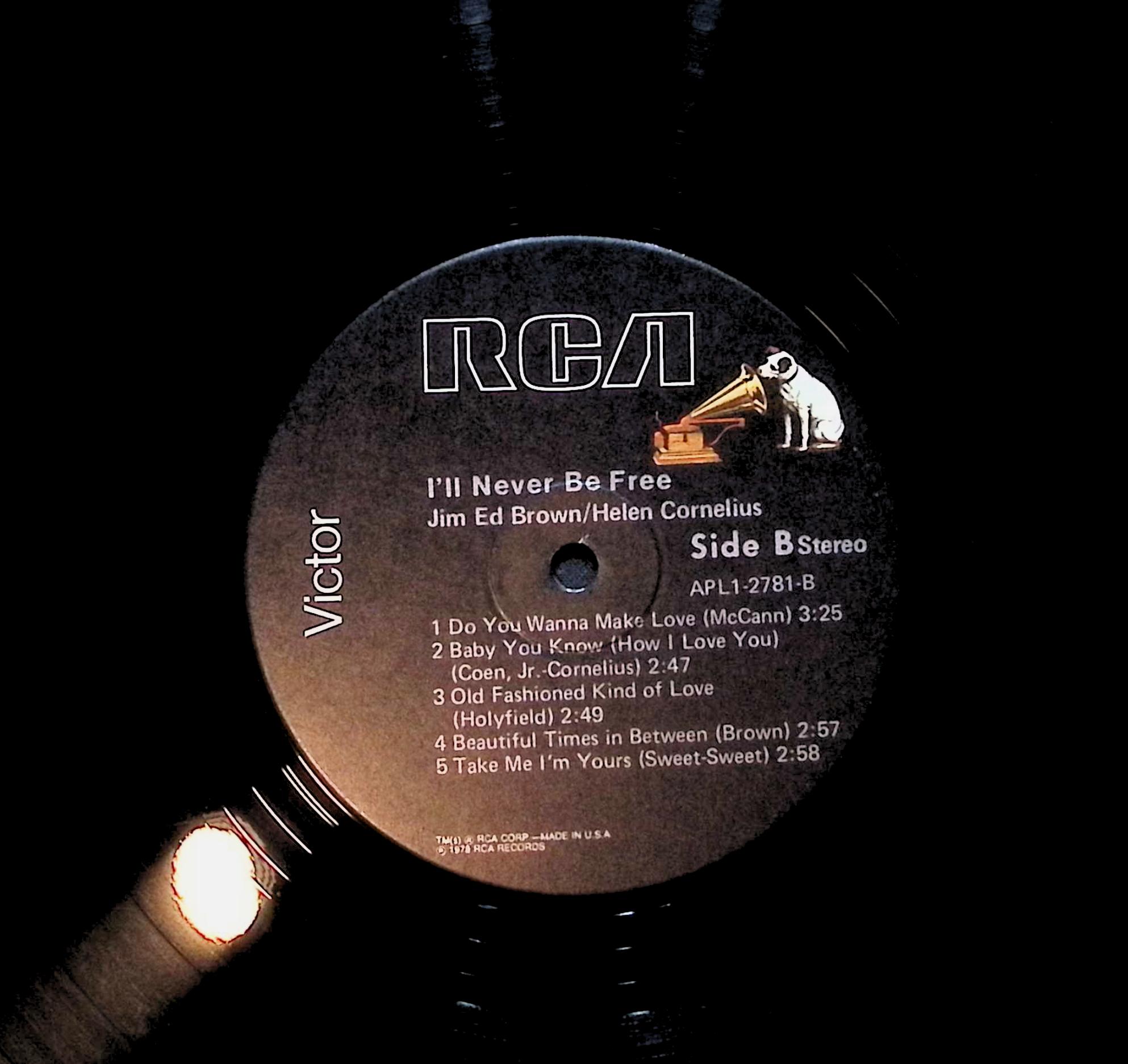 Jim Ed Brown & Helen Cornelius I'll Never Be Free 12" LP 1978 APL1-2781 Folk, World, & Country — image 4