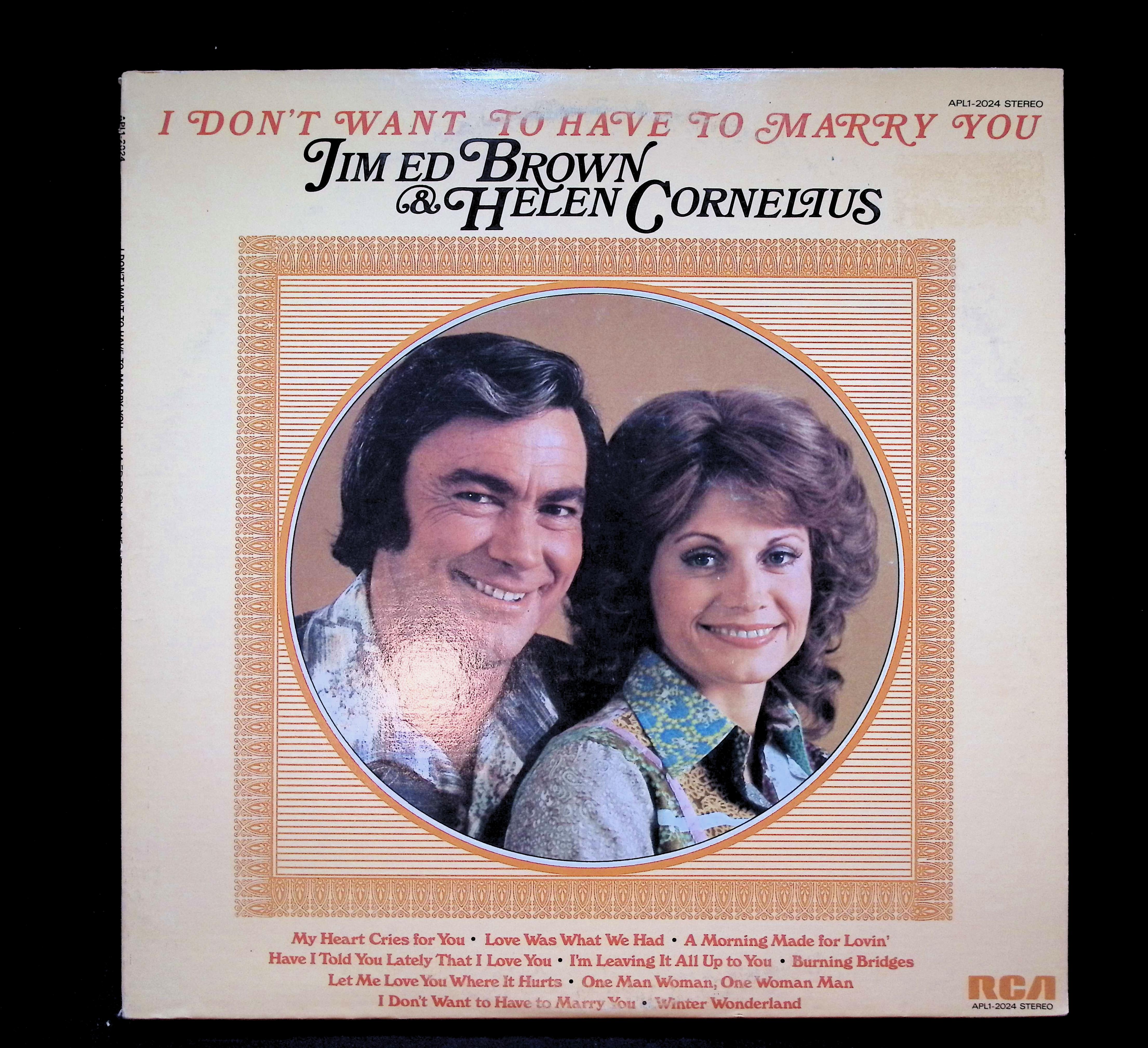Jim Ed Brown & Helen Cornelius I Don't Want To Have To Marry You 12" LP 1976 APL1-2024 Folk, World, & Country