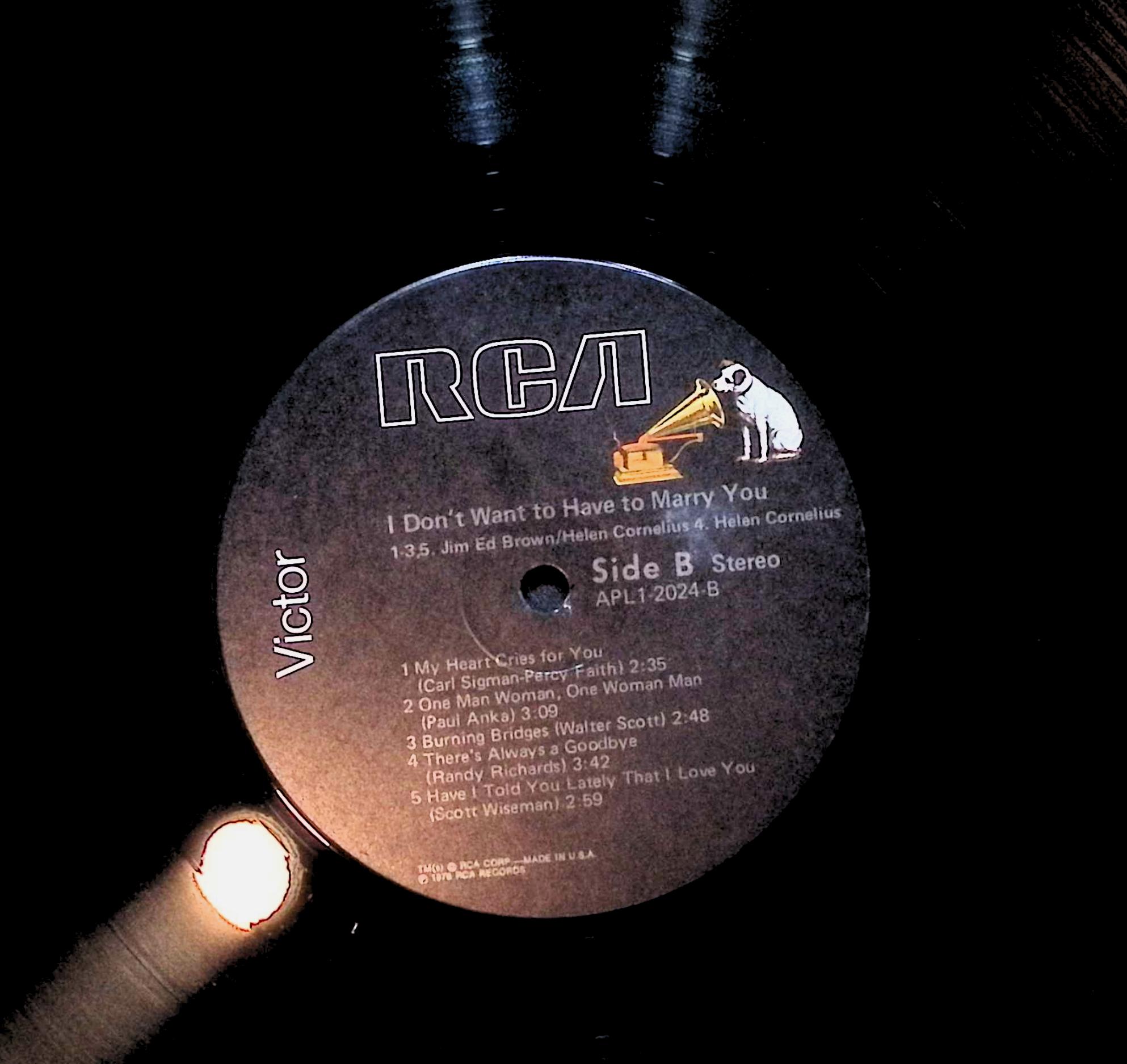 Jim Ed Brown & Helen Cornelius I Don't Want To Have To Marry You 12" LP 1976 APL1-2024 Folk, World, & Country — image 2