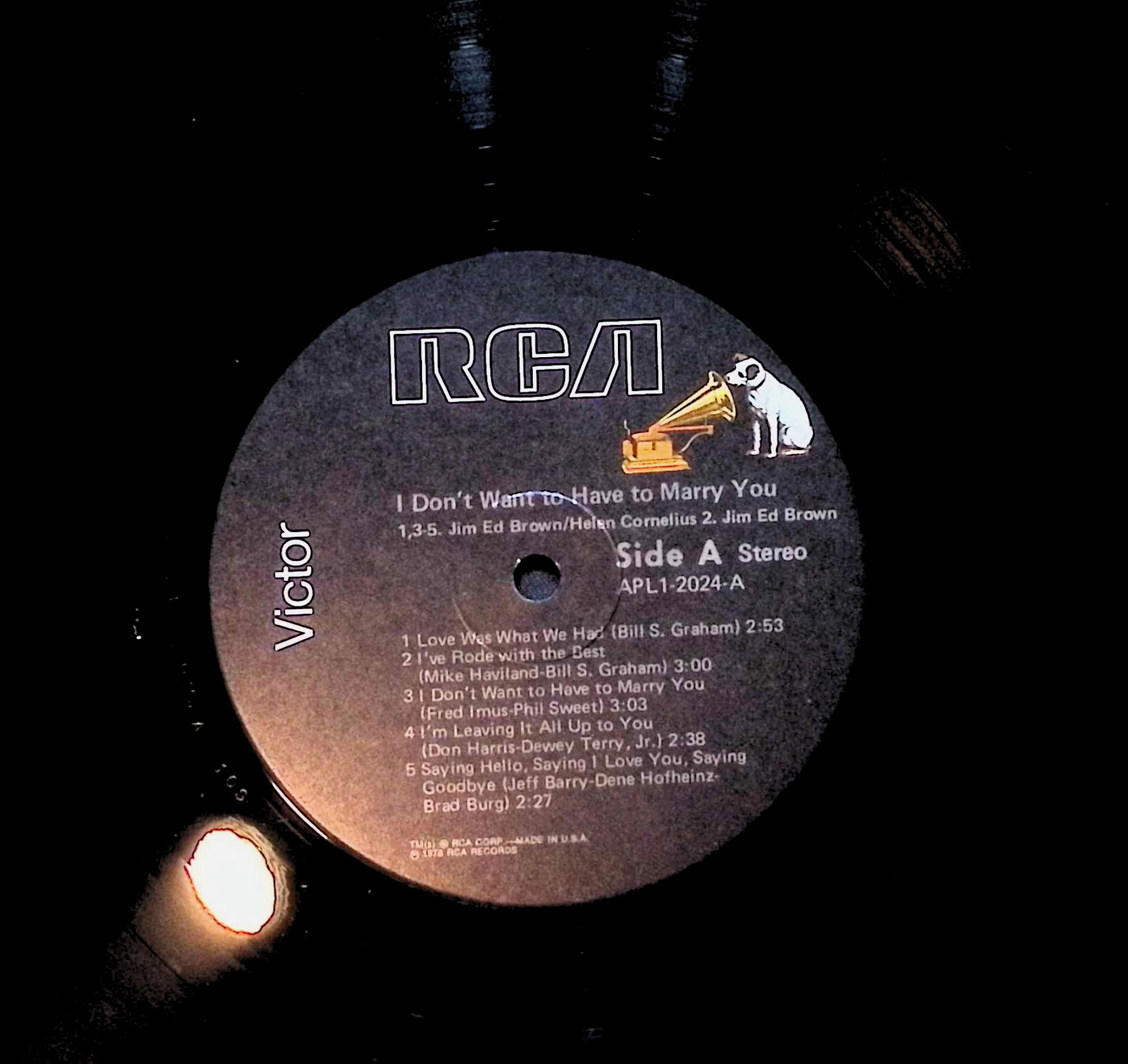 Jim Ed Brown & Helen Cornelius I Don't Want To Have To Marry You 12" LP 1976 APL1-2024 Folk, World, & Country — image 4