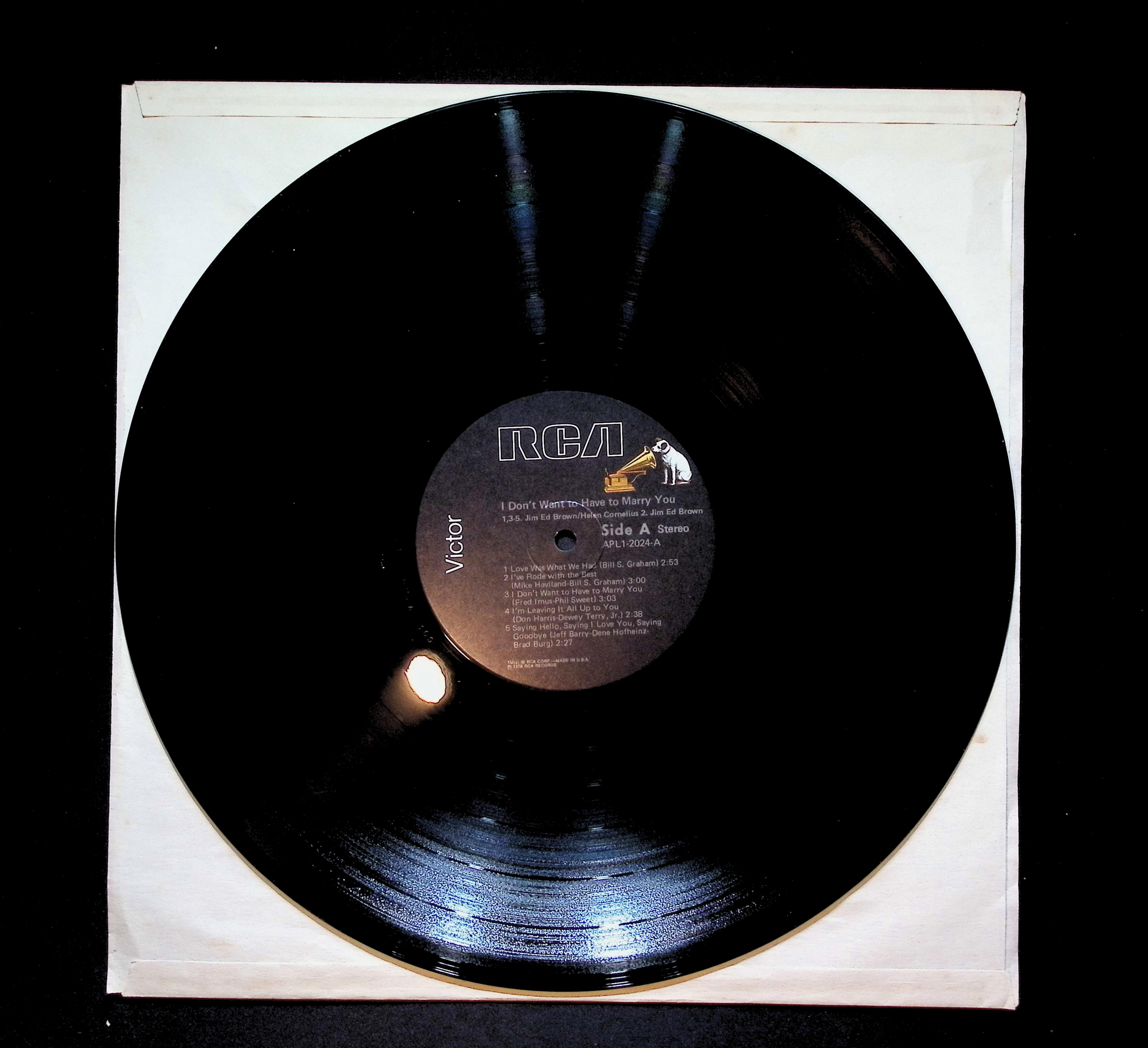 Jim Ed Brown & Helen Cornelius I Don't Want To Have To Marry You 12" LP 1976 APL1-2024 Folk, World, & Country — image 5