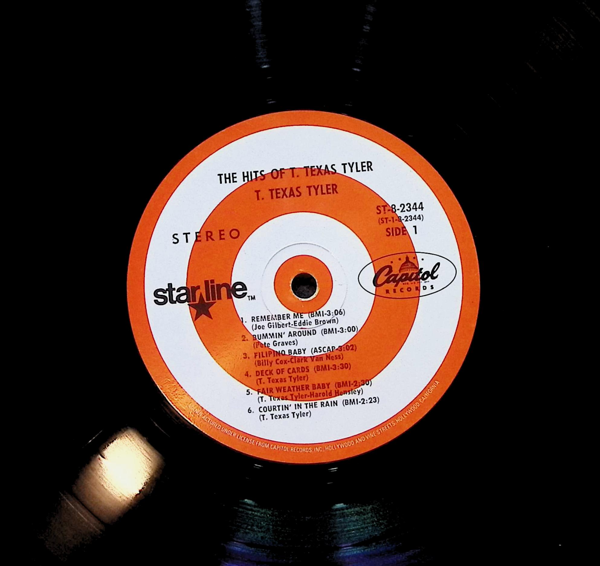T. Texas Tyler The Hits Of T. Texas Tyler 12" LP 0 Capitol Records ST 8-2344 Rock — image 2