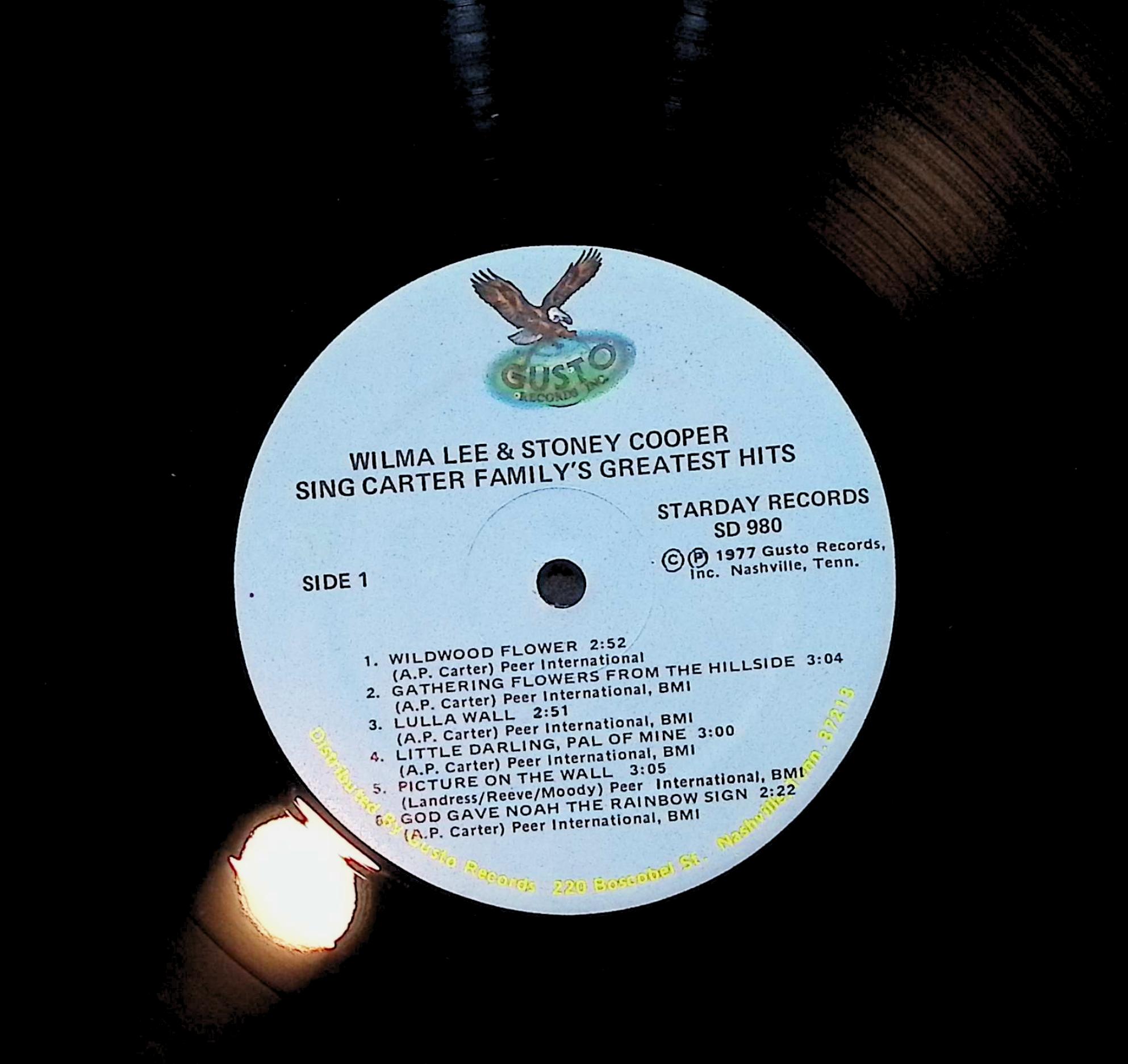 Wilma Lee & Stoney Cooper Sing The Carter Family's Greatest Hits 12" LP 1977 SD-980 Folk, World, & Country — image 2