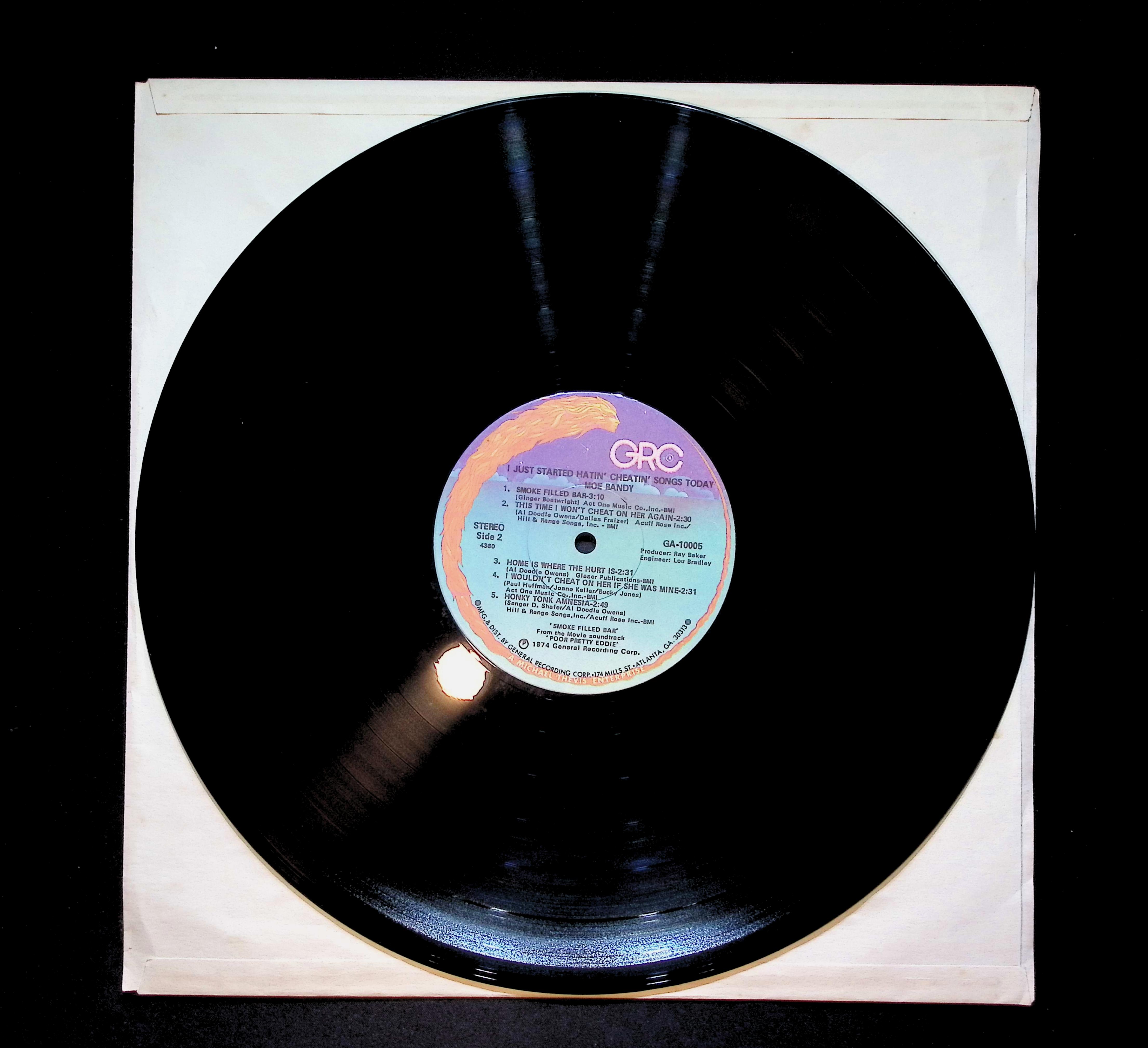 Moe Bandy I Just Started Hatin' Cheatin' Songs Today 12" LP 1974 GA-10005 Folk, World, & Country — image 3