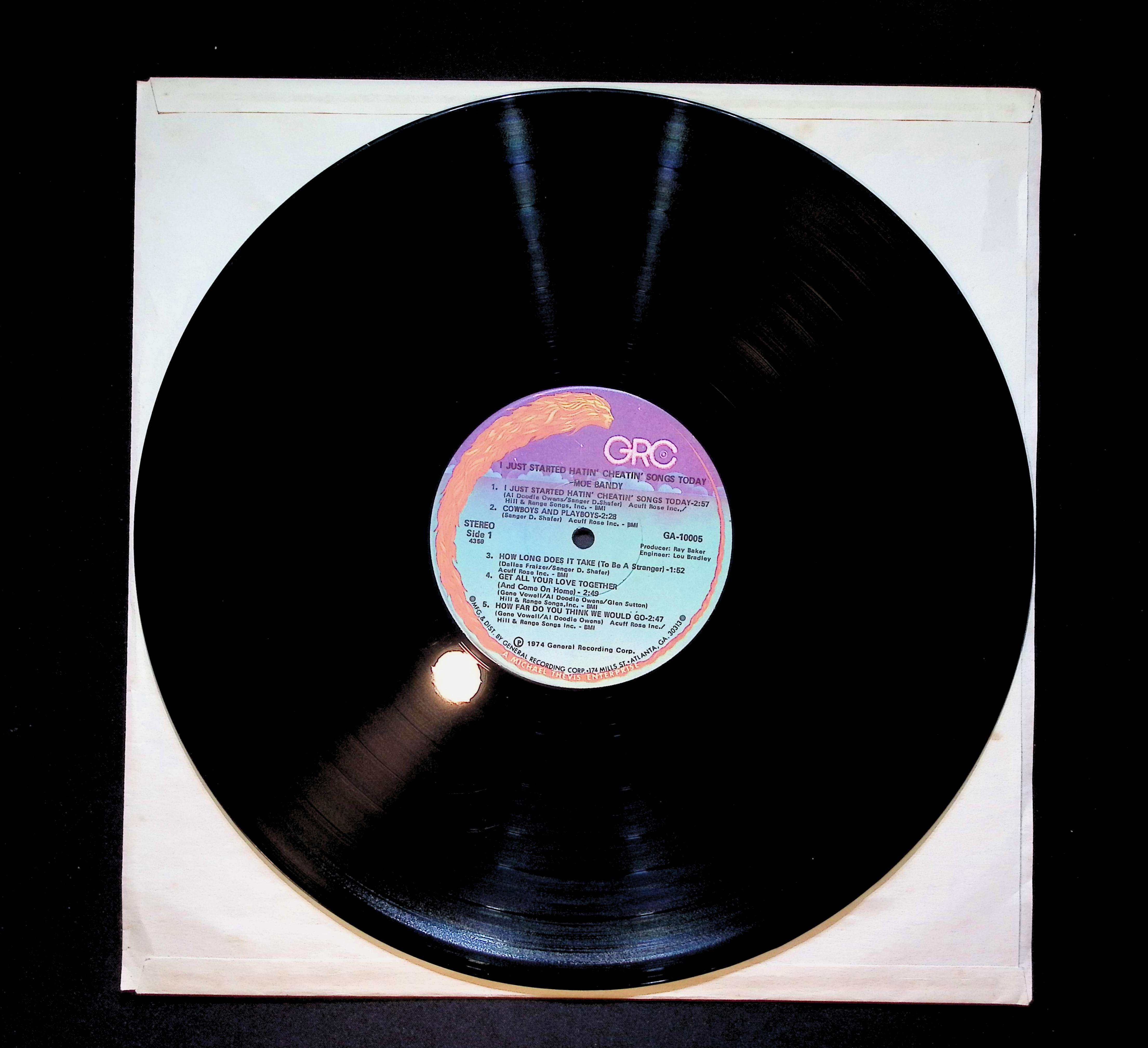 Moe Bandy I Just Started Hatin' Cheatin' Songs Today 12" LP 1974 GA-10005 Folk, World, & Country — image 5
