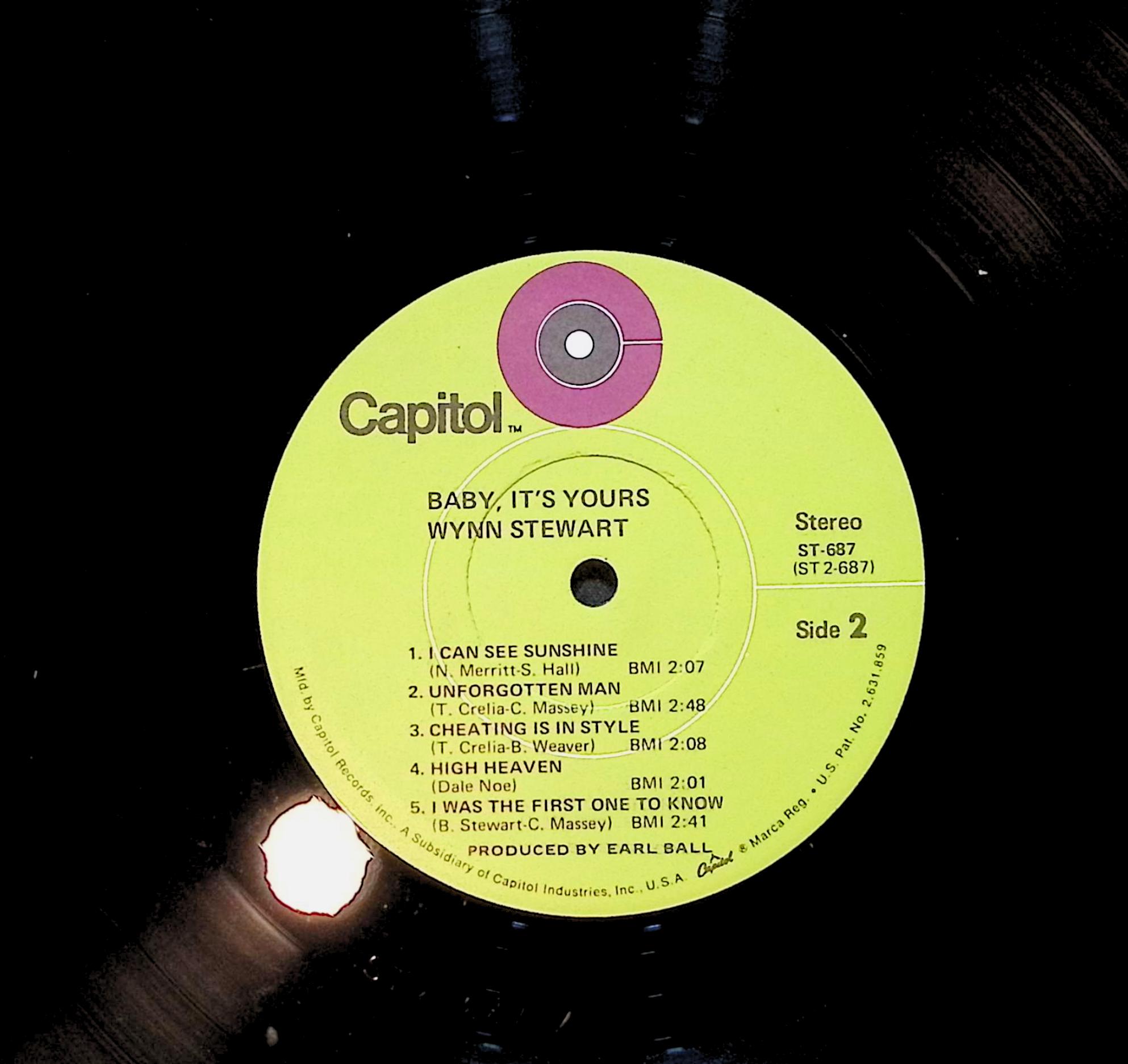 Wynn Stewart Baby, It's Yours 12" LP 1971 ST 687 Folk, World, & Country — image 4