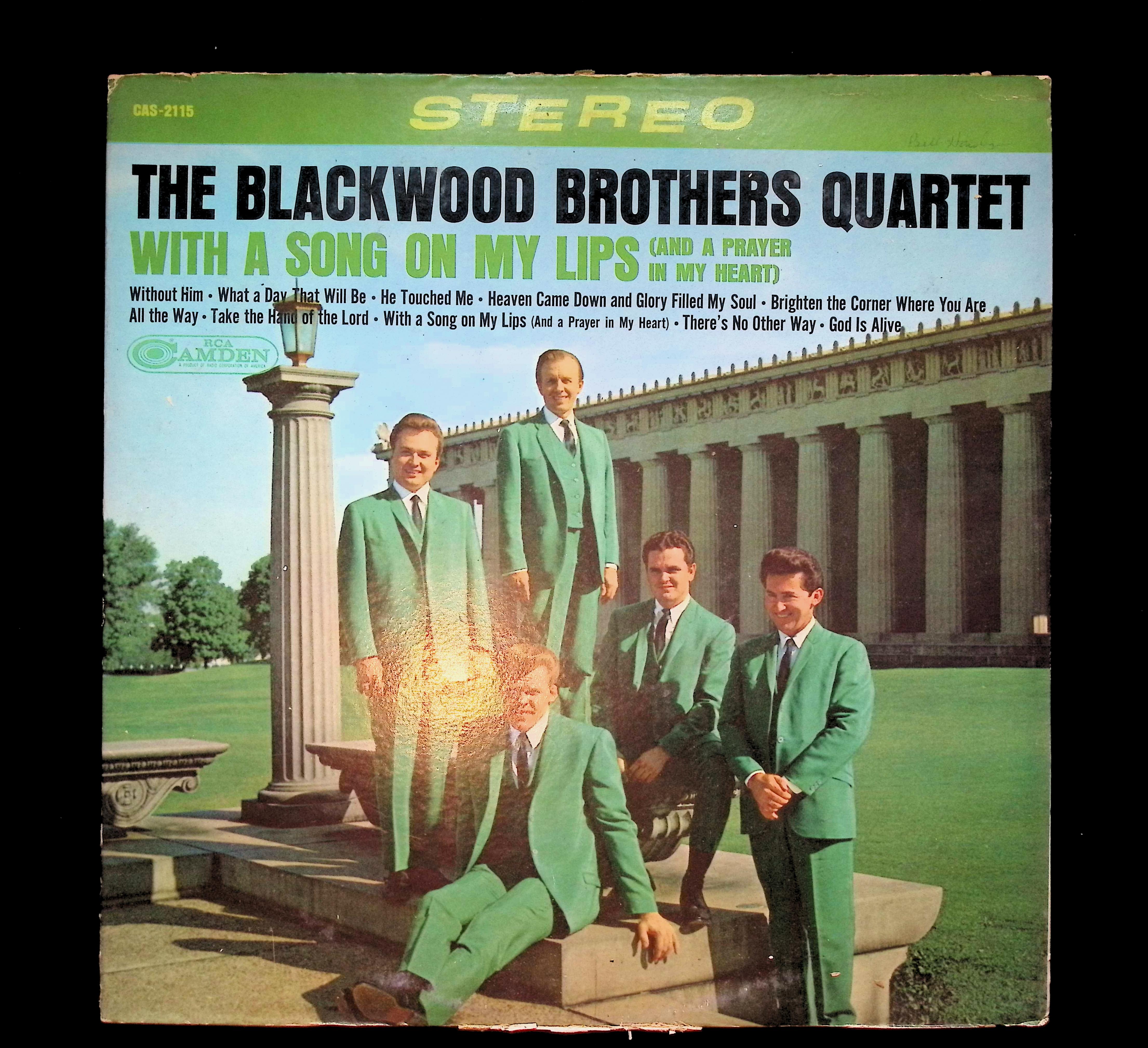 The Blackwood Brothers Quartet With A Song On My Lips (And A Prayer In My Heart) 12" LP 1967 CAS-2115 Folk, World, & Country