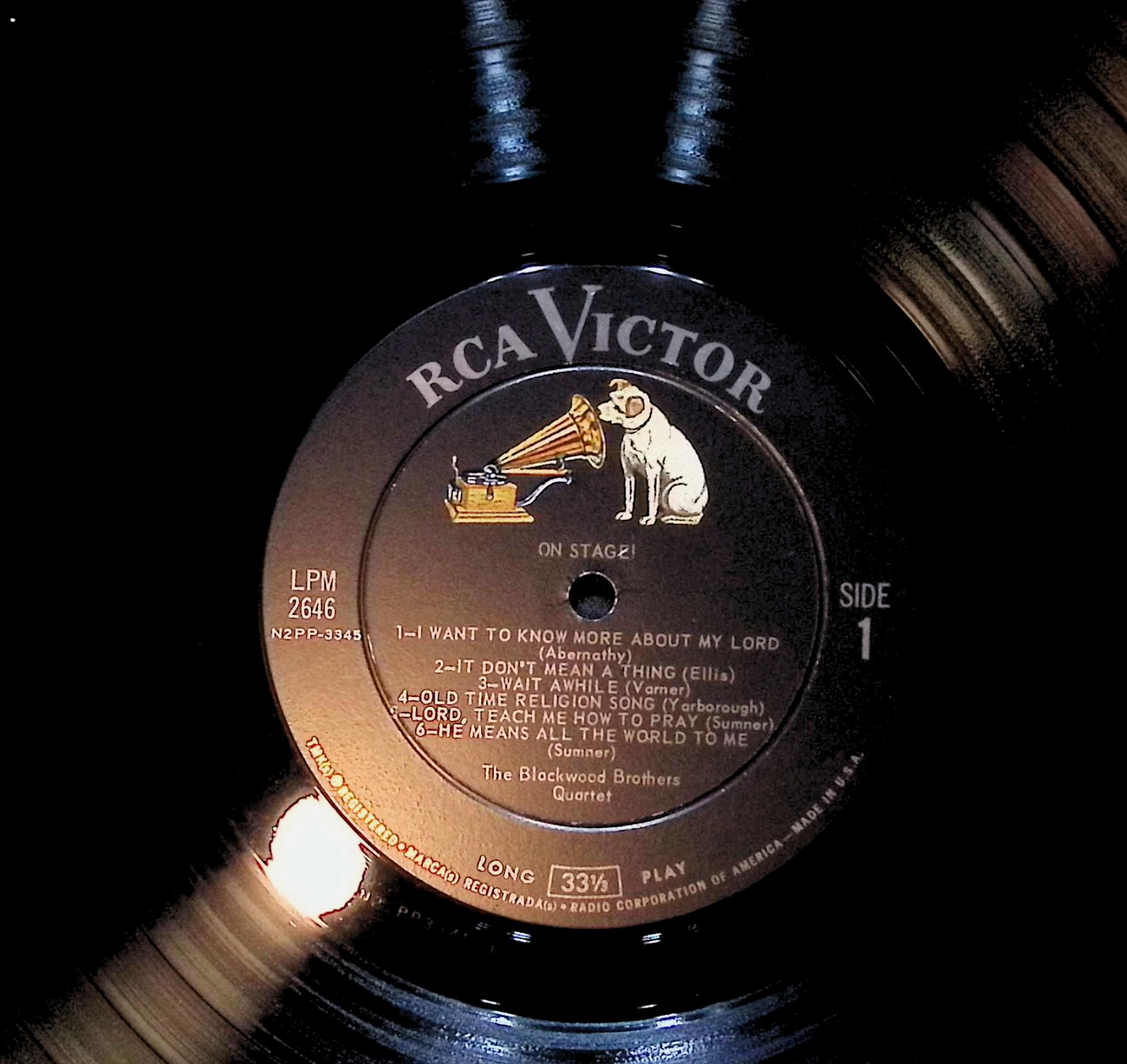 The Blackwood Brothers Quartet On Stage! 12" LP 1963 LPM-2646 Folk, World, & Country — image 2