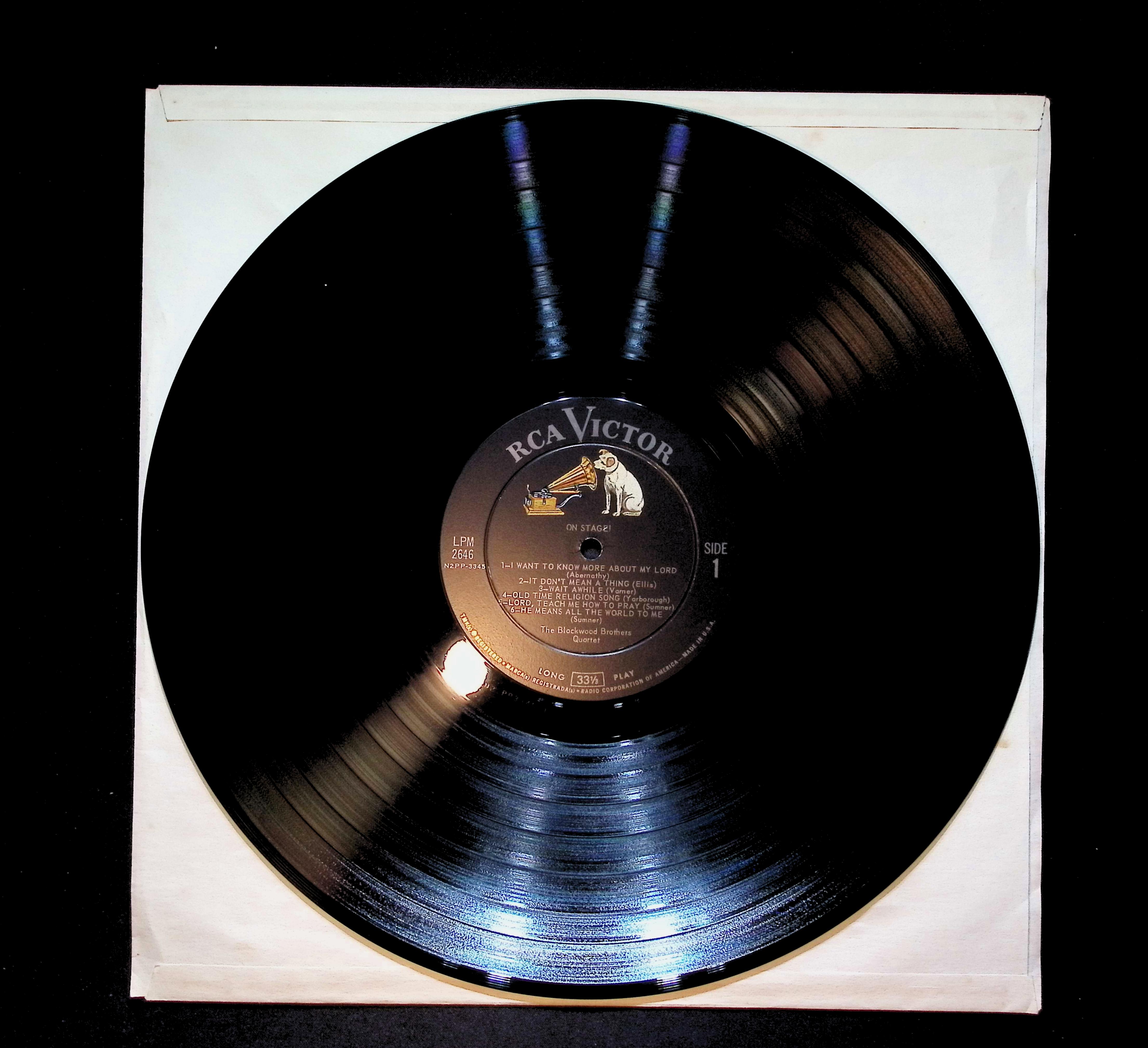 The Blackwood Brothers Quartet On Stage! 12" LP 1963 LPM-2646 Folk, World, & Country — image 3
