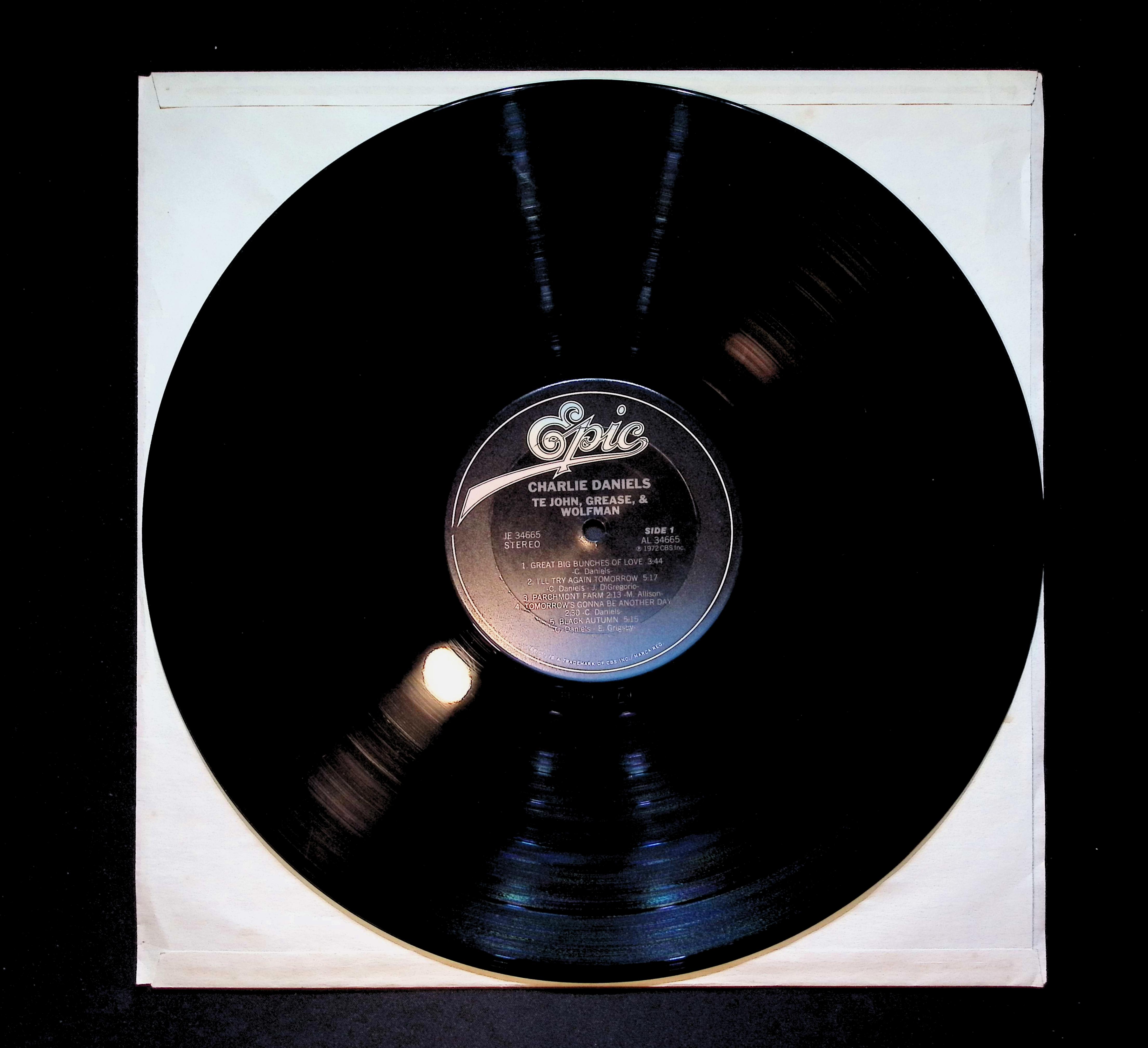 Charlie Daniels Te John, Grease, & Wolfman 12" LP 1978 JE 34665 Rock — image 5