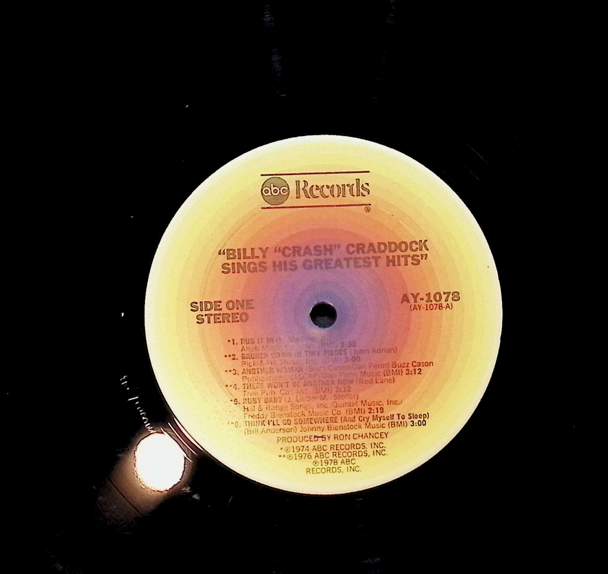Billy 'Crash' Craddock Sings His Greatest Hits 12" LP 1978 AY-1078 Rock — image 4