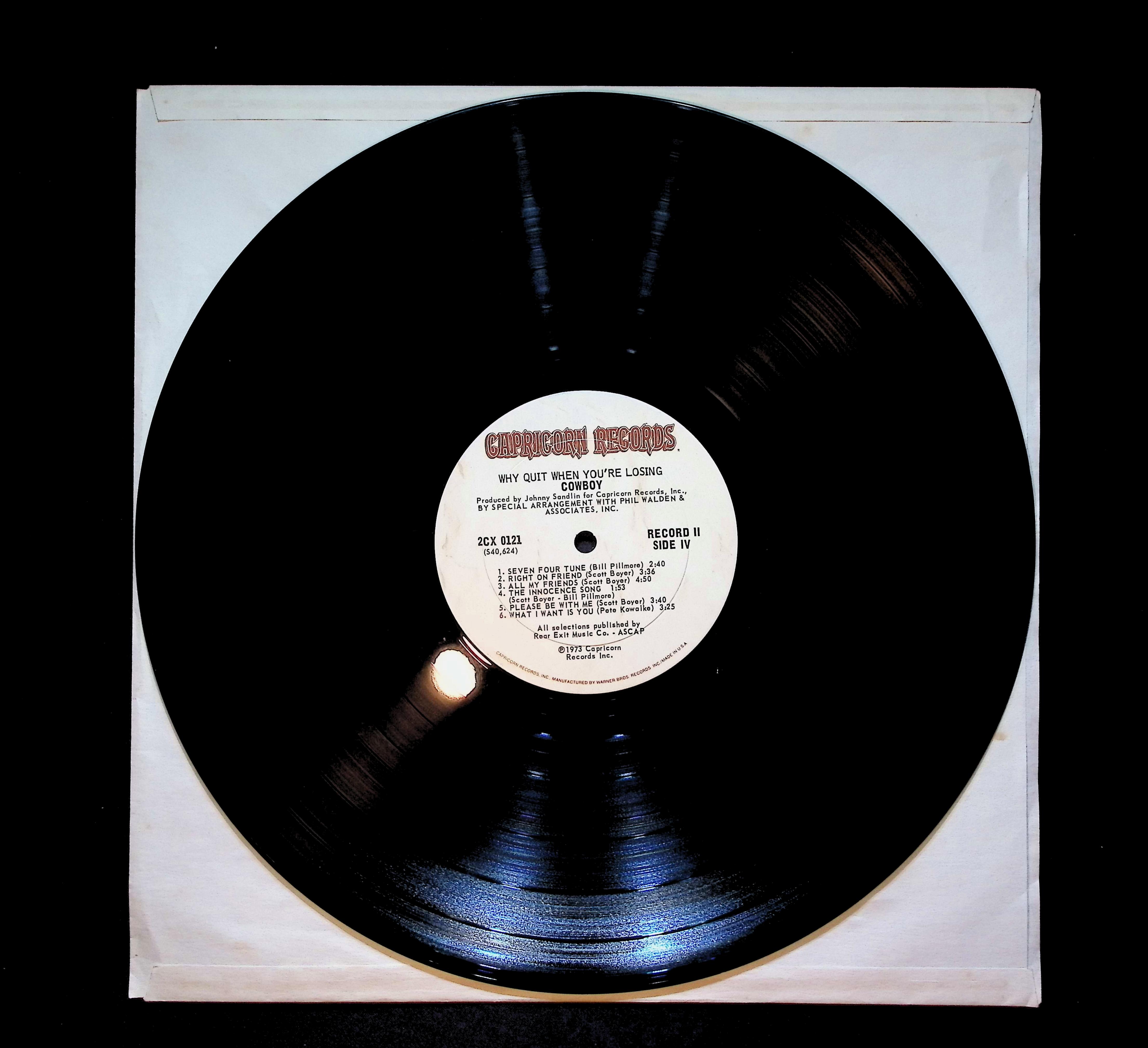 Cowboy (6) Why Quit When You're Losing 12" LP 1973 2CX 0121 Rock — image 5