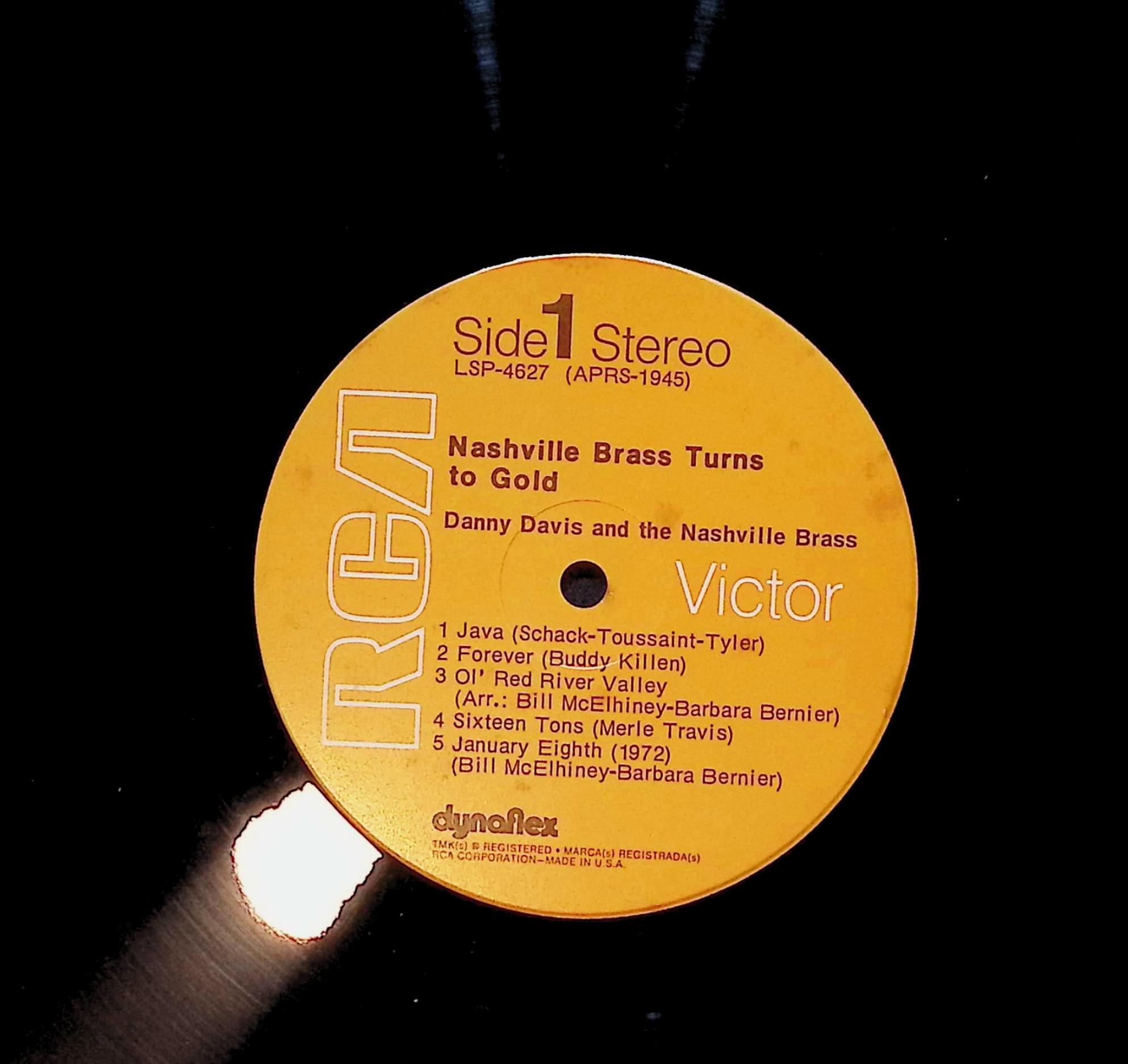 Danny Davis & The Nashville Brass Nashville Brass Turns To Gold 12" LP 1972 LSP-4627 Jazz — image 2