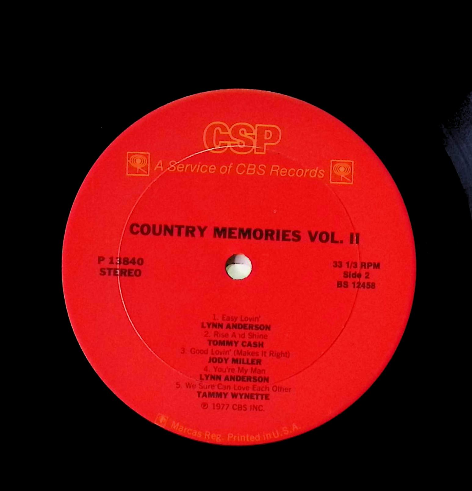 Various Country Memories (Volume Two) 12" LP 1977 P 13840 Folk, World, & Country — image 2