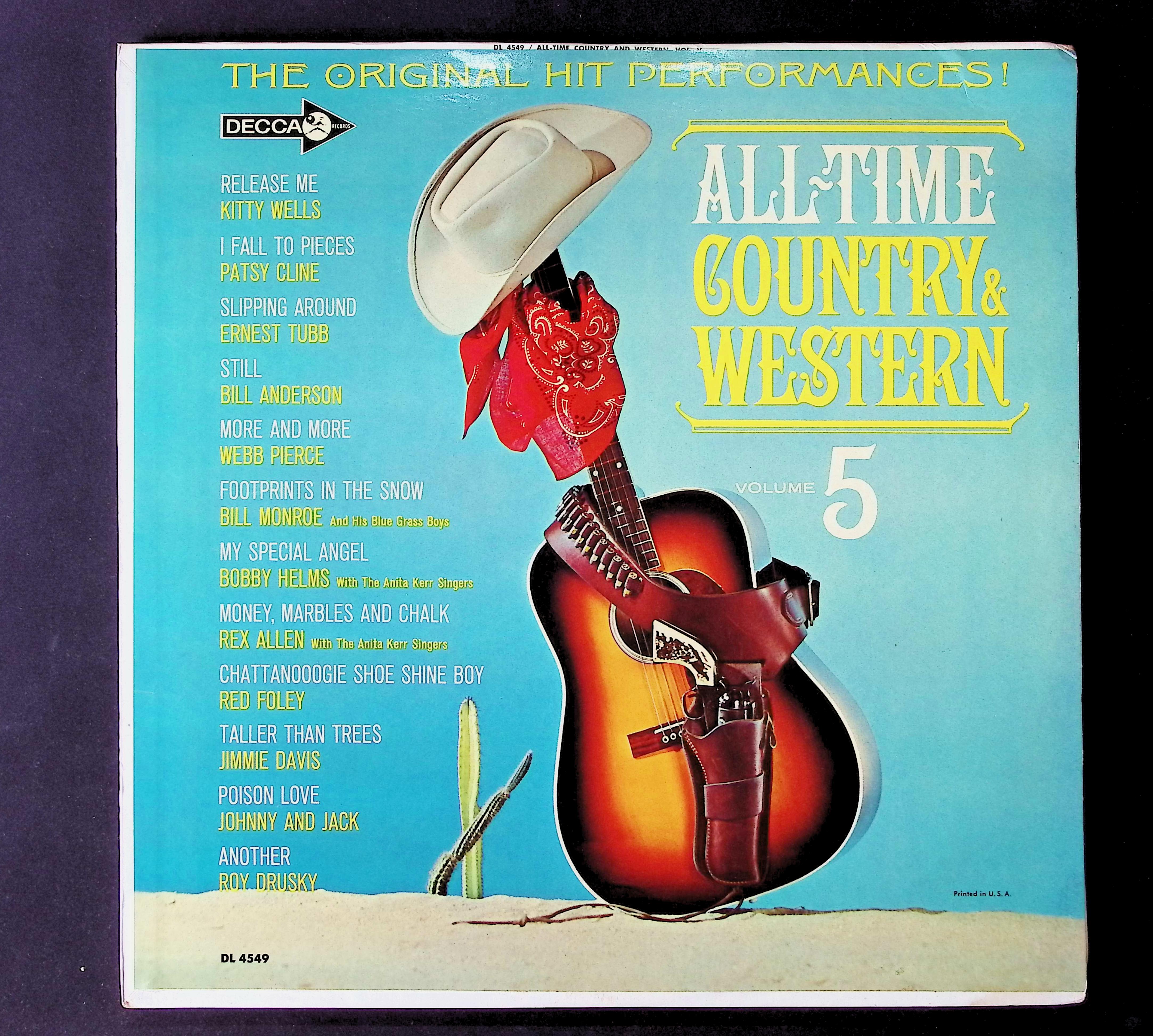 Various The Original Hit Performances All-Time Country And Western, Volume V 12" LP 0 DL 4549 Folk, World, & Country