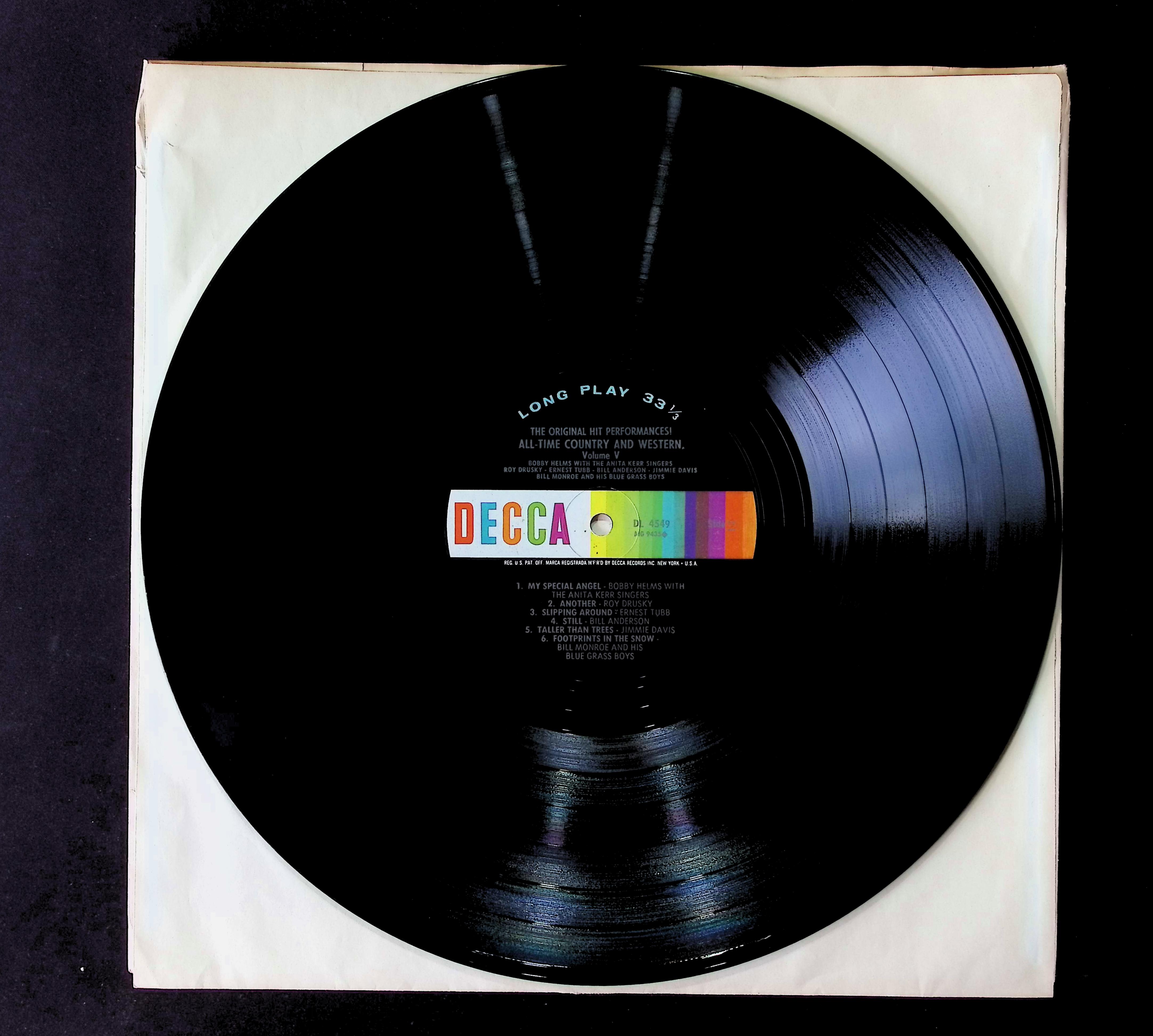 Various The Original Hit Performances All-Time Country And Western, Volume V 12" LP 0 DL 4549 Folk, World, & Country — image 5