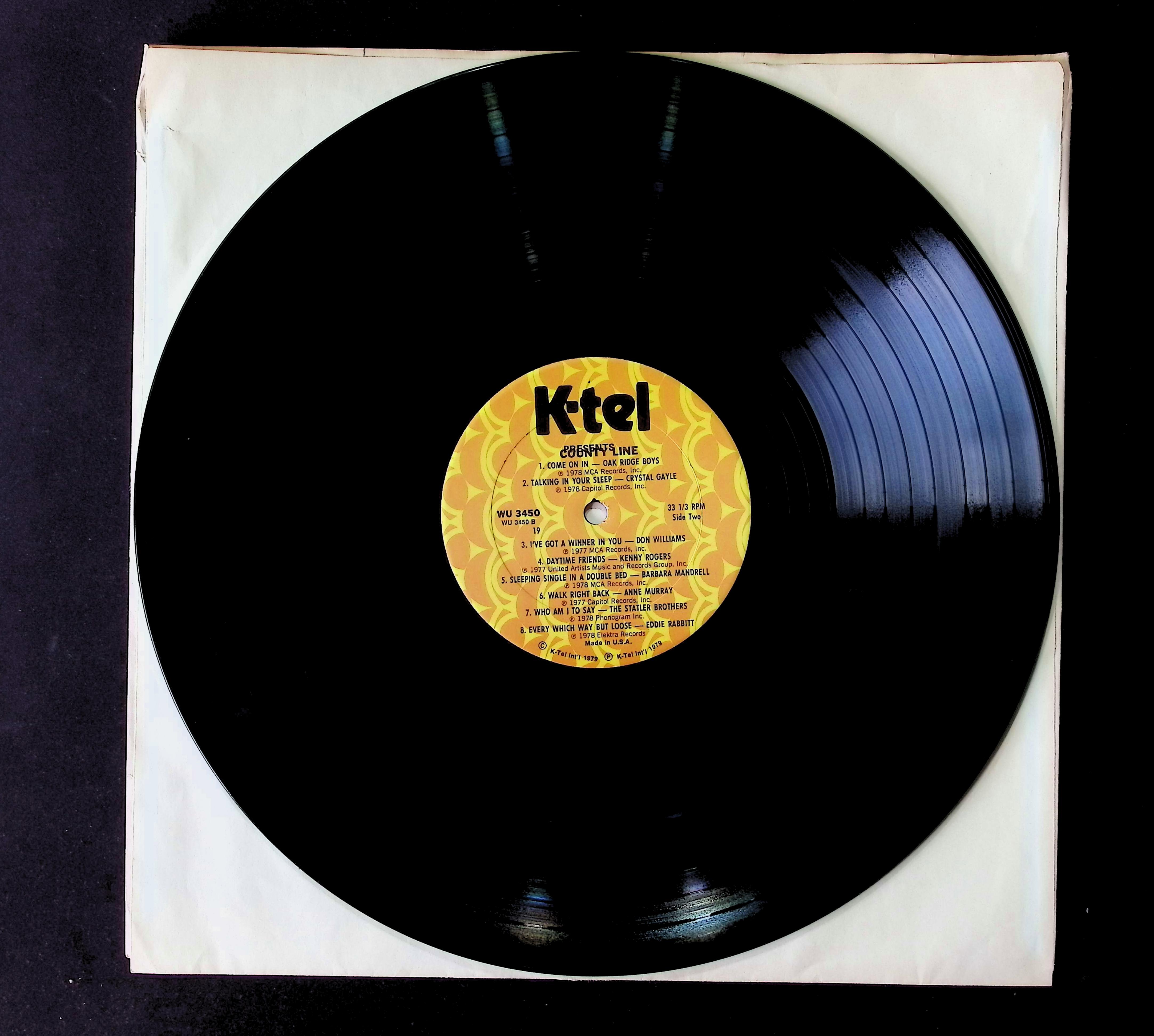Various County Line (Cross Over To Country Original Hits & Stars) 12" LP 1979 WU 3450 Folk, World, & Country — image 3