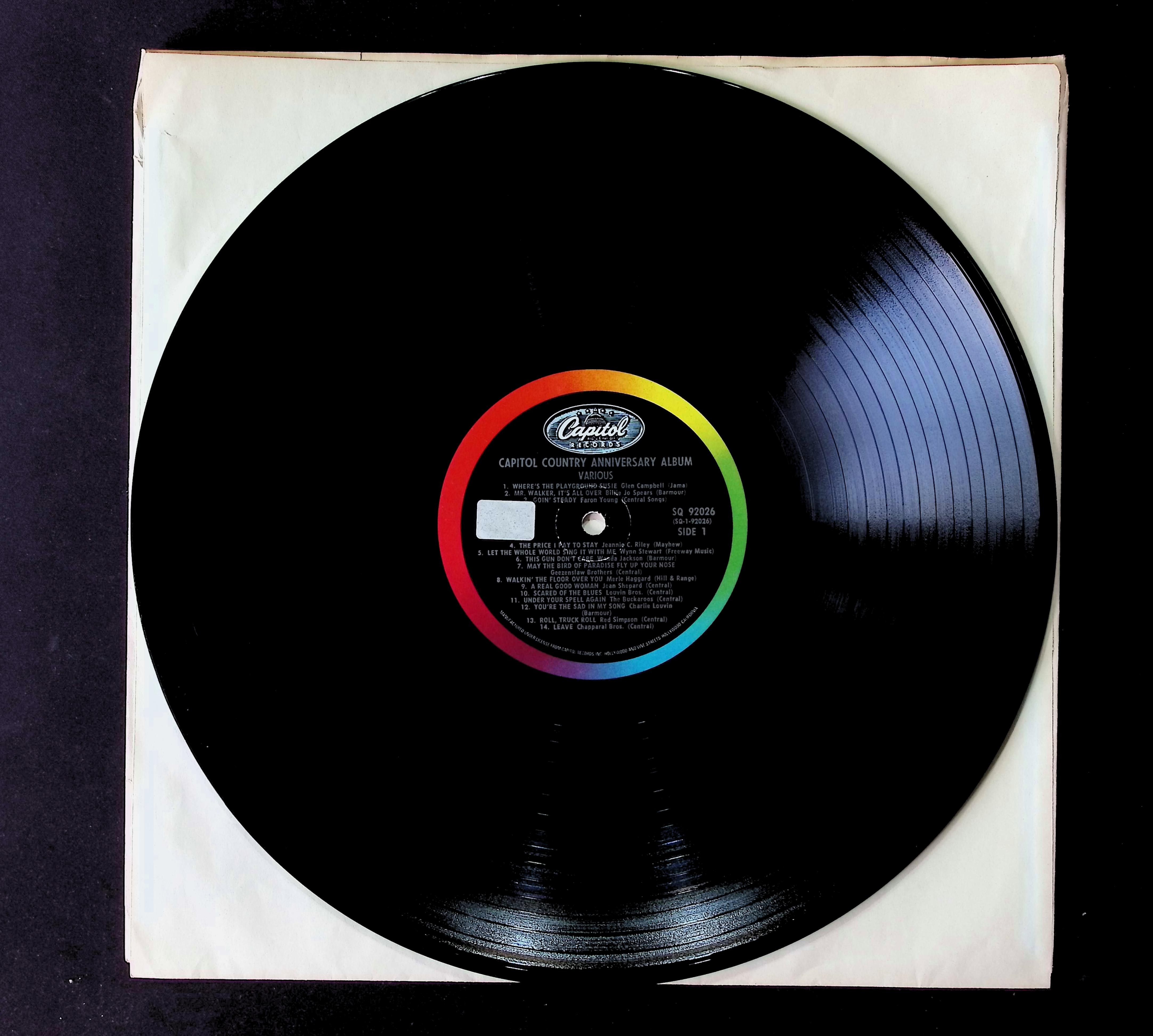 Various Capitol Country Anniversary Album 12" LP 1969 SQ92026 Folk, World, & Country — image 3