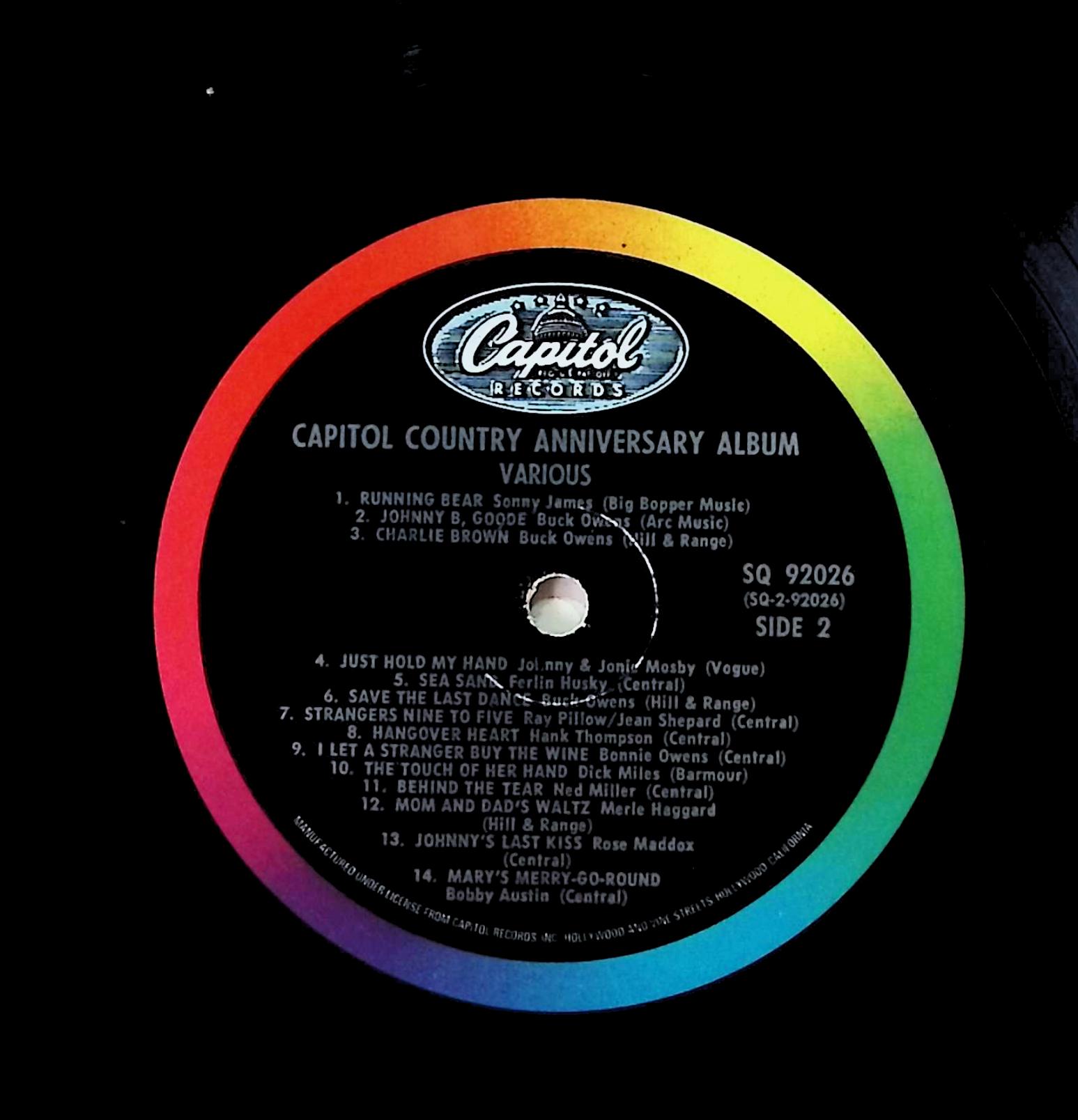 Various Capitol Country Anniversary Album 12" LP 1969 SQ92026 Folk, World, & Country — image 4