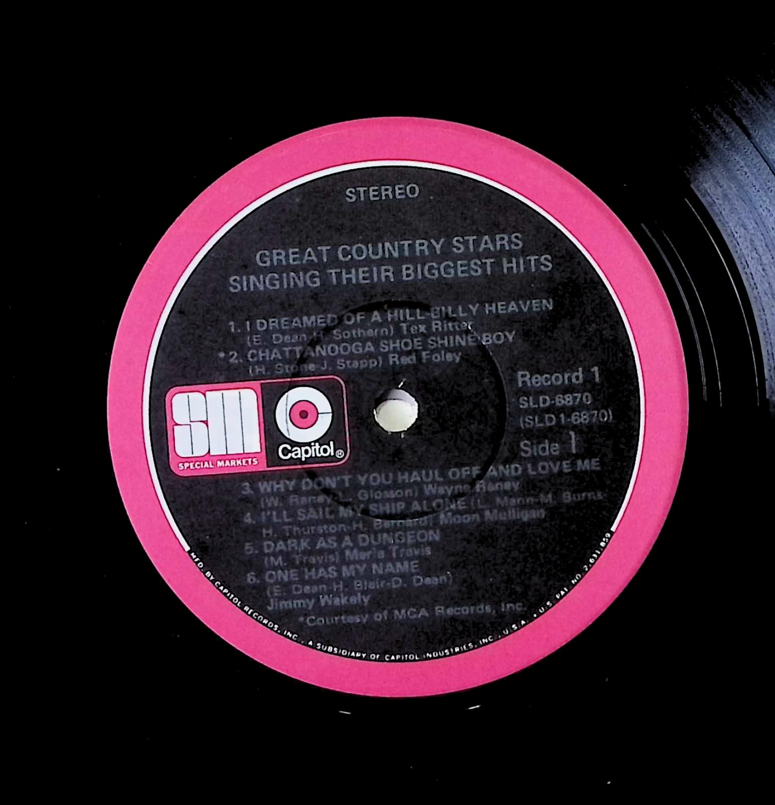 Various Great Country Stars Singing Their Biggest Hits 12" LP 1973 SLD 6870 Folk, World, & Country — image 2