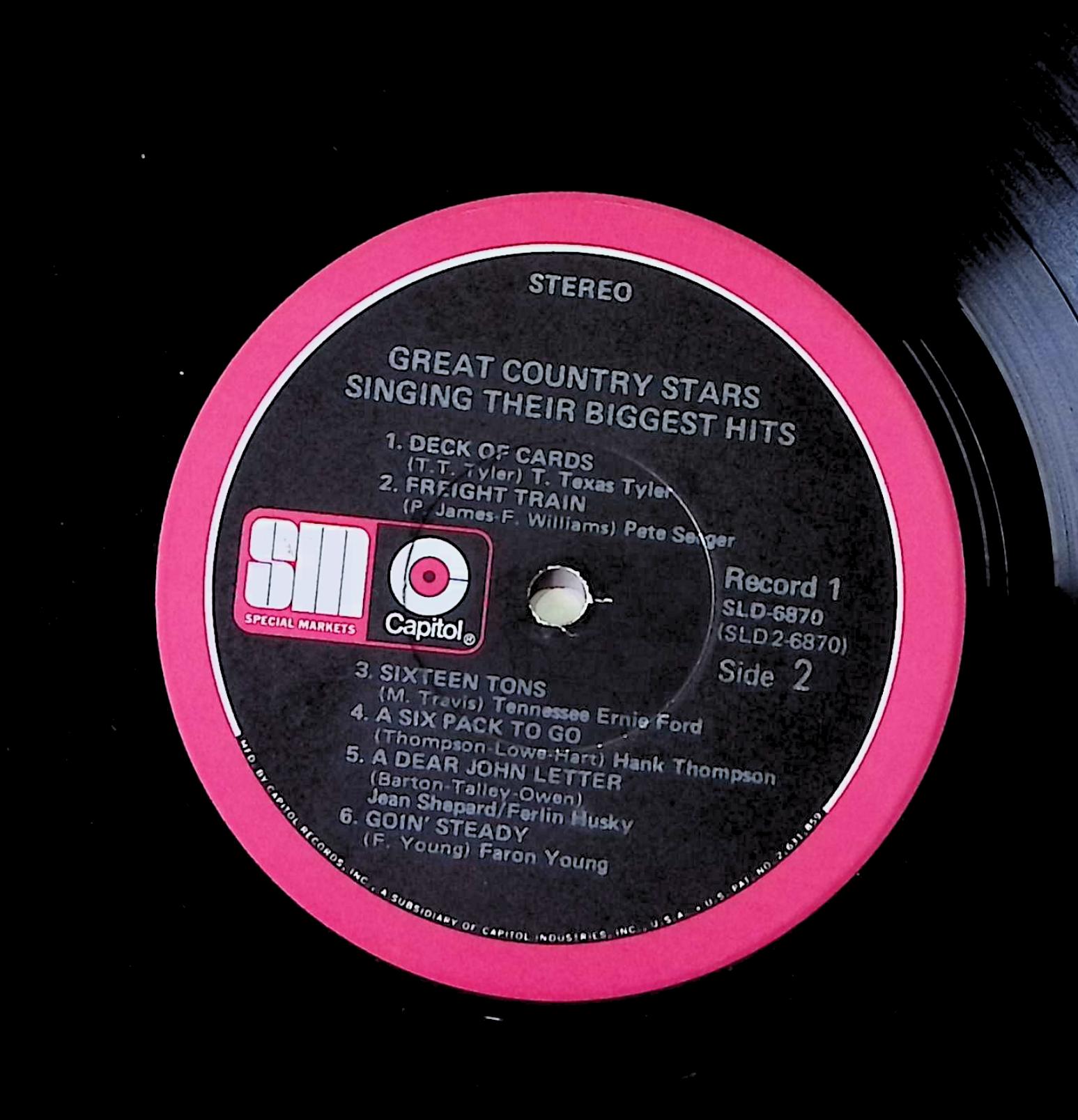 Various Great Country Stars Singing Their Biggest Hits 12" LP 1973 SLD 6870 Folk, World, & Country — image 4