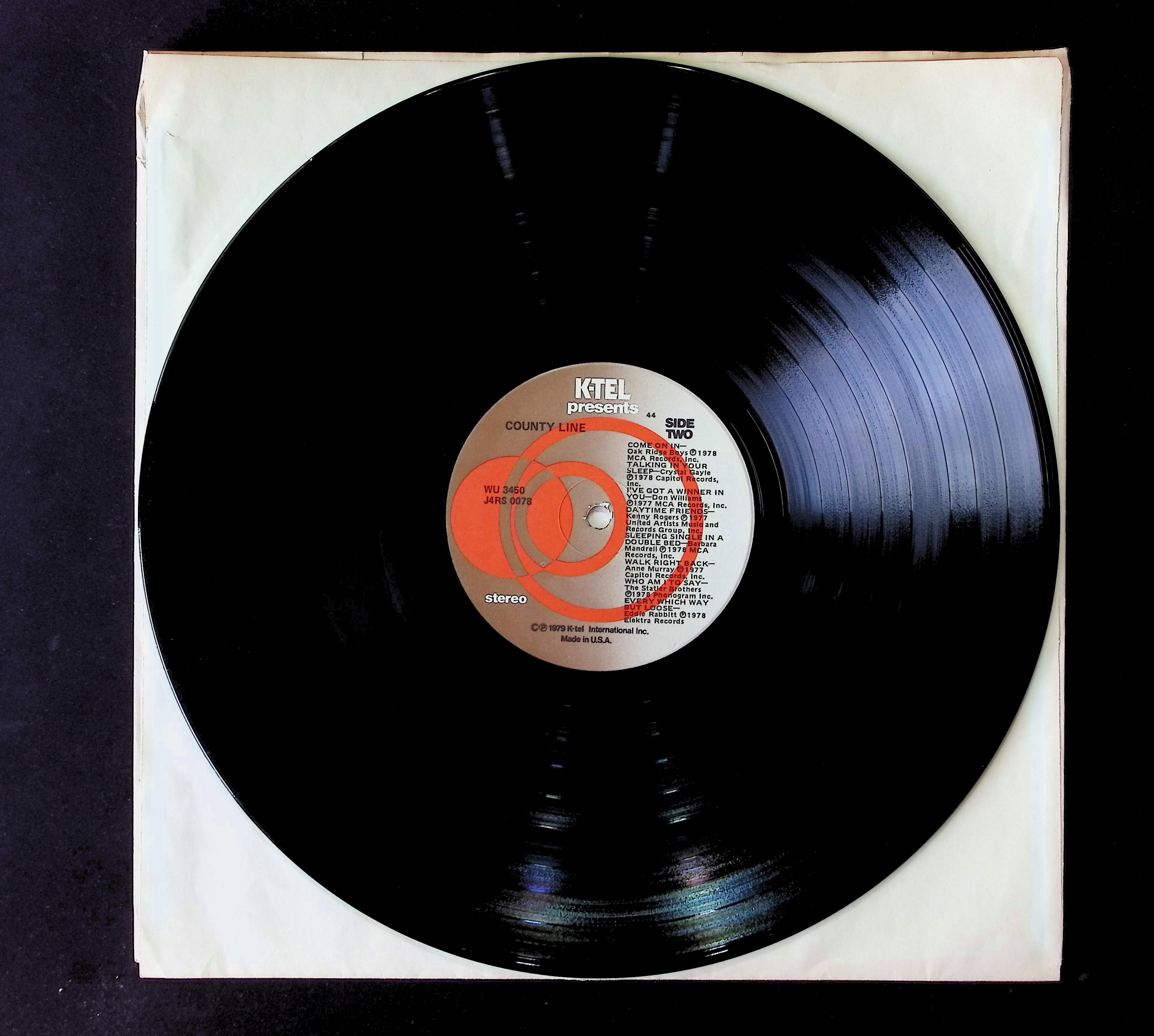 Various County Line (Cross Over To Country Original Hits & Stars) 12" LP 1979 WU 3450 Folk, World, & Country — image 3