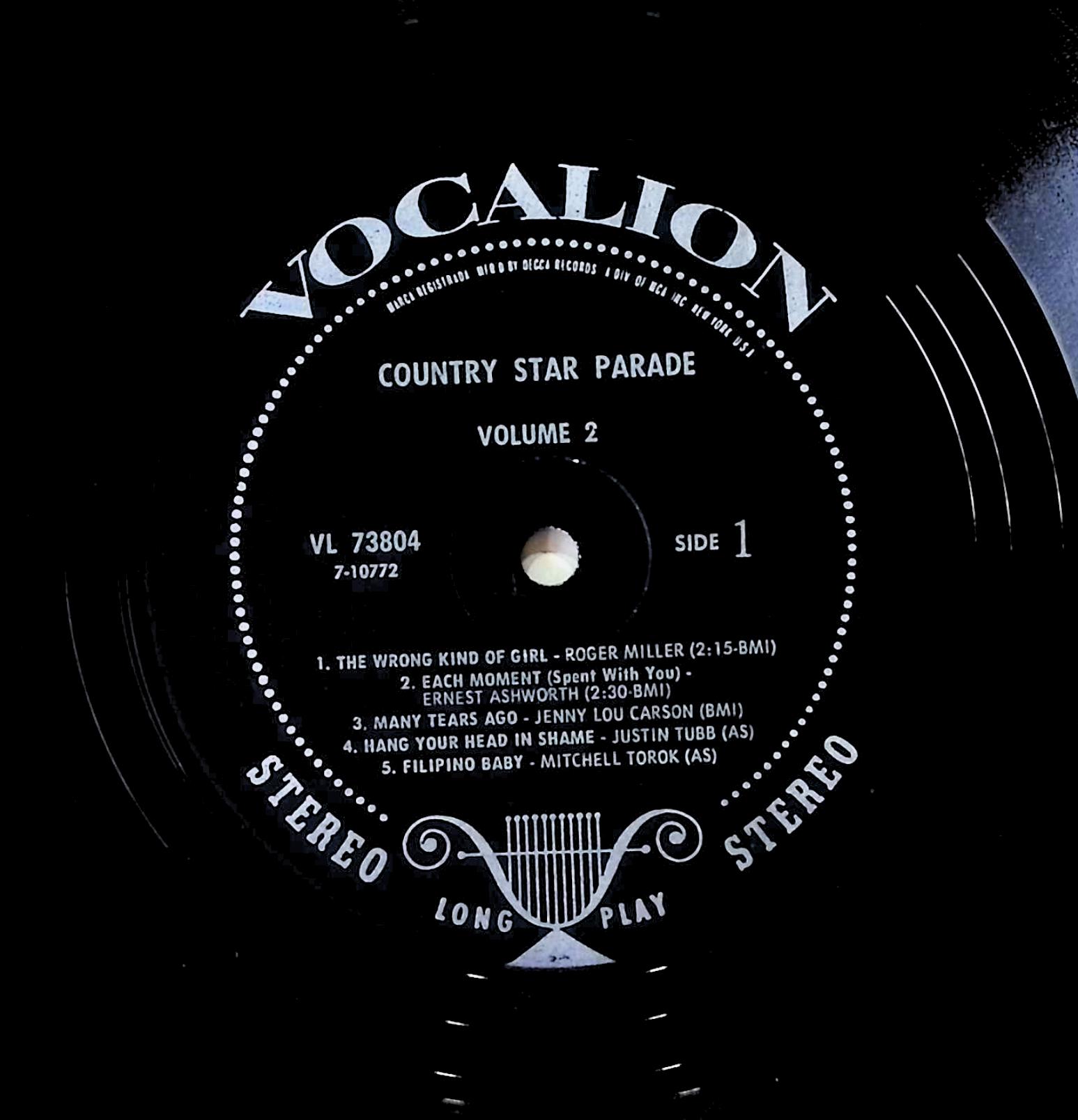 Various Country Star Parade Volume 2 12" LP 0 Vocalion (2) VL 73804 Folk, World, & Country — image 2