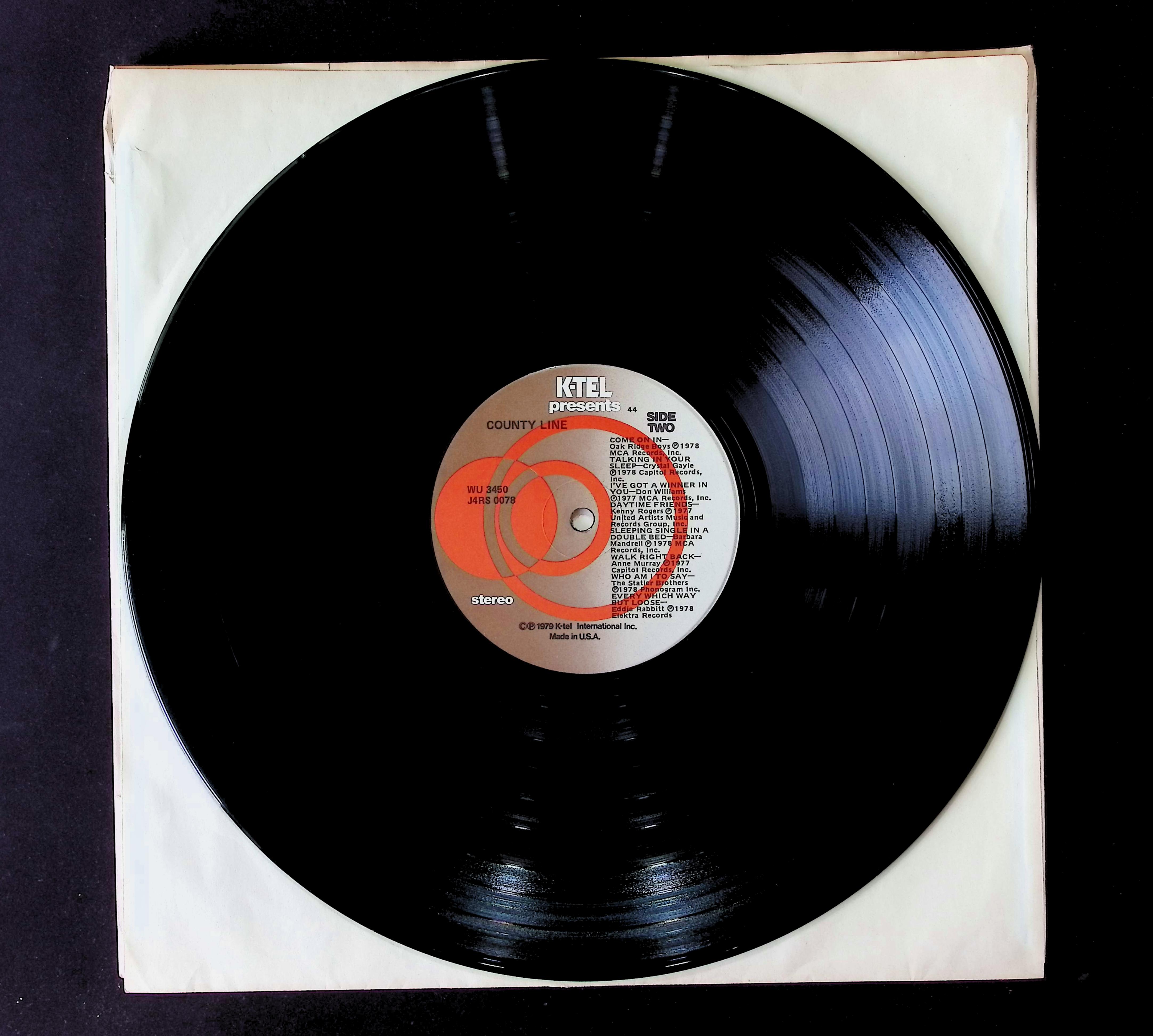 Various County Line (Cross Over To Country Original Hits & Stars) 12" LP 1979 WU 3450 Folk, World, & Country — image 3